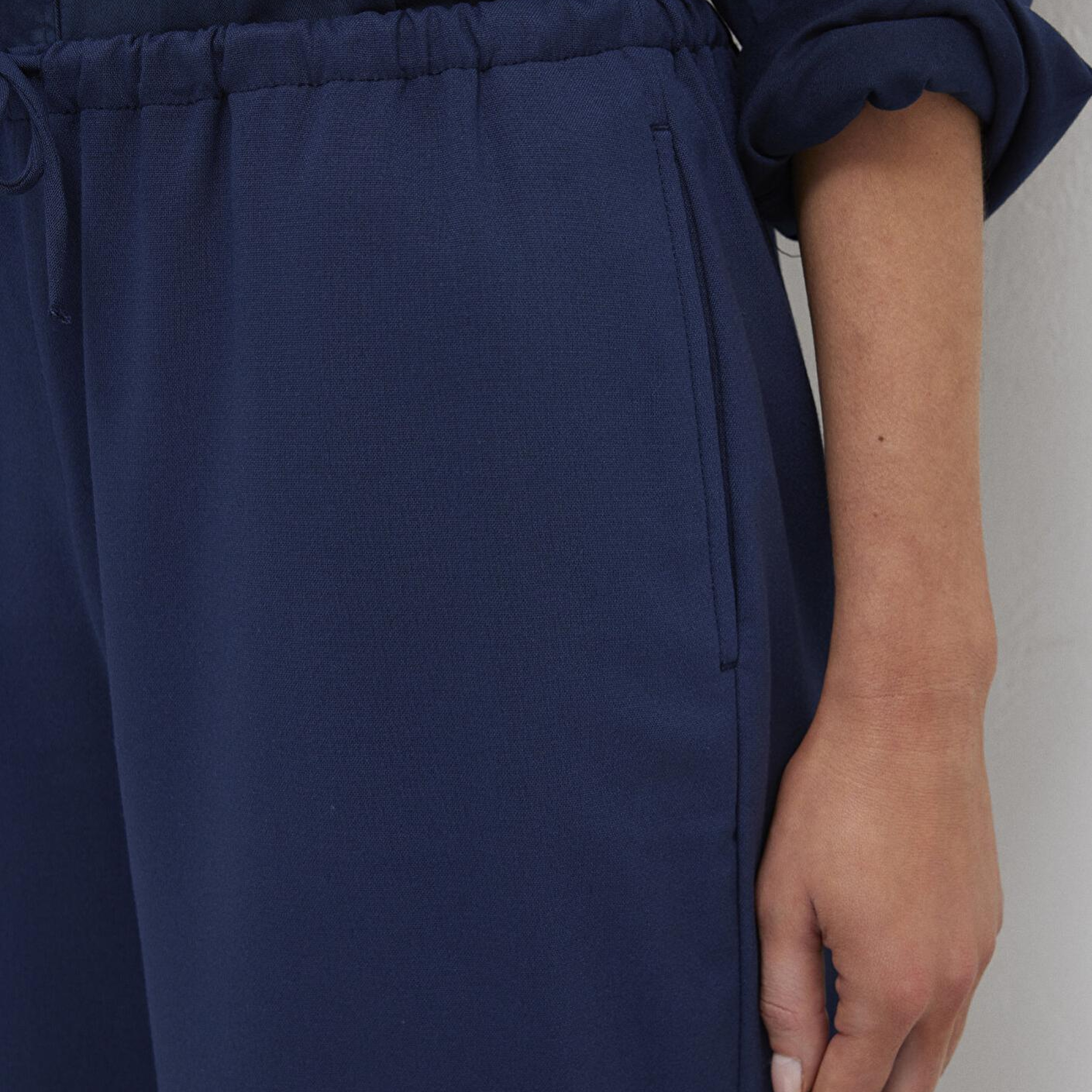 Mavi Beli Bağcıklı Lacivert Pantolon 1011153-70497