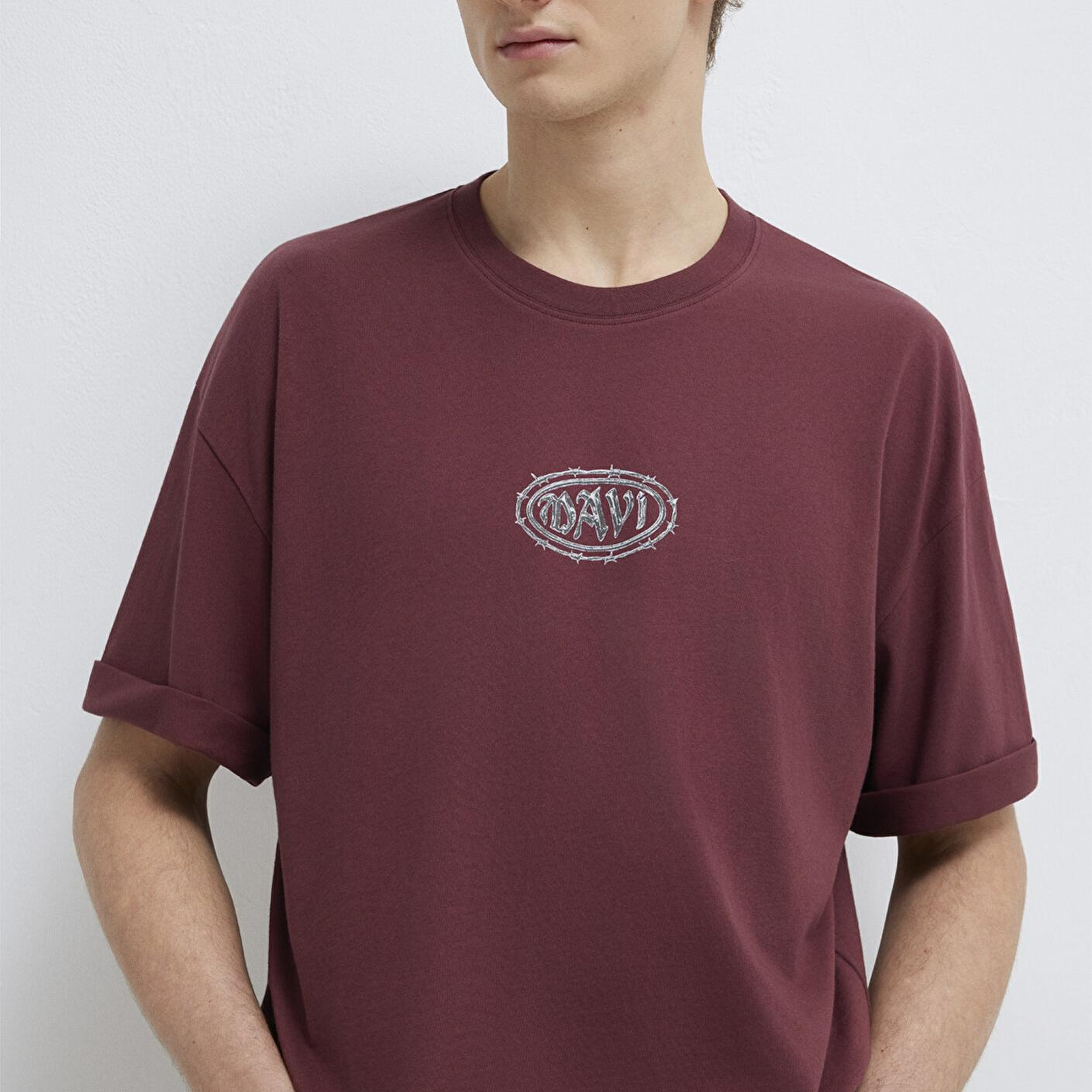 Mavi Mavi Baskılı Bordo Tişört Oversize / Geniş Kesim 0613211-70396