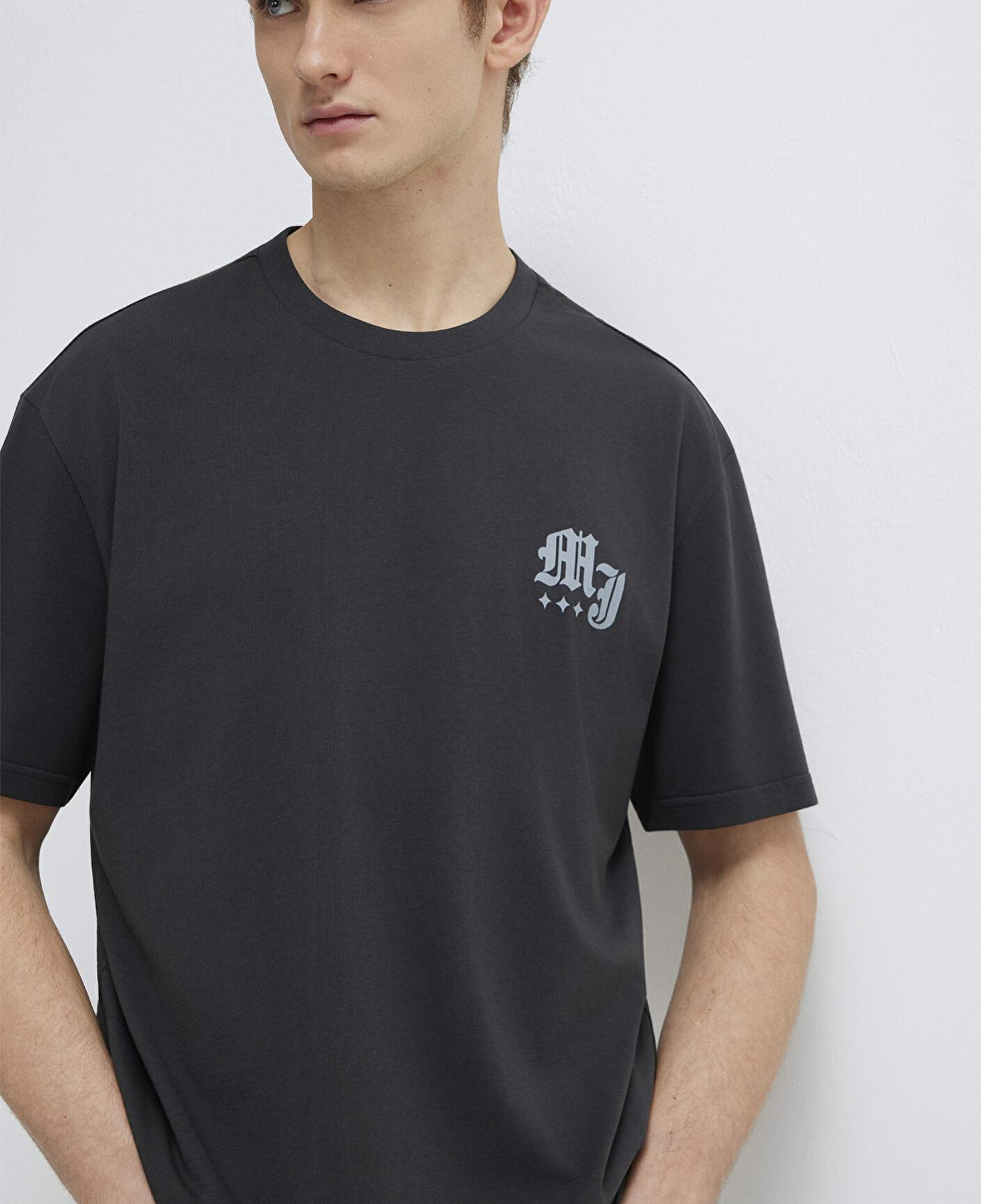 Mavi Mavi Jeans Baskılı Antrasit Tişört Loose Fit / Bol Rahat Kesim 0613212-70087