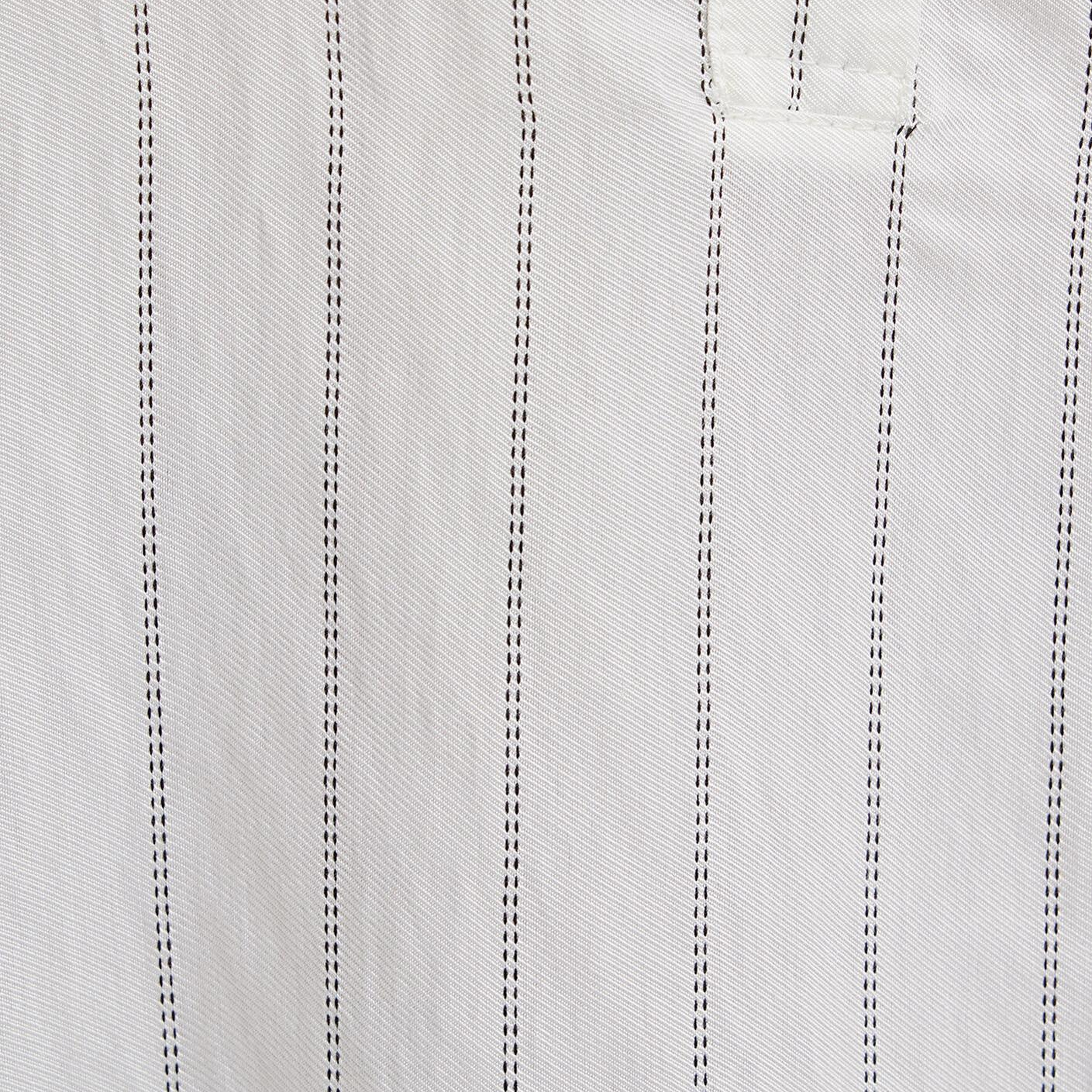 Mavi Çizgili Beyaz Bluz 1211427-83485