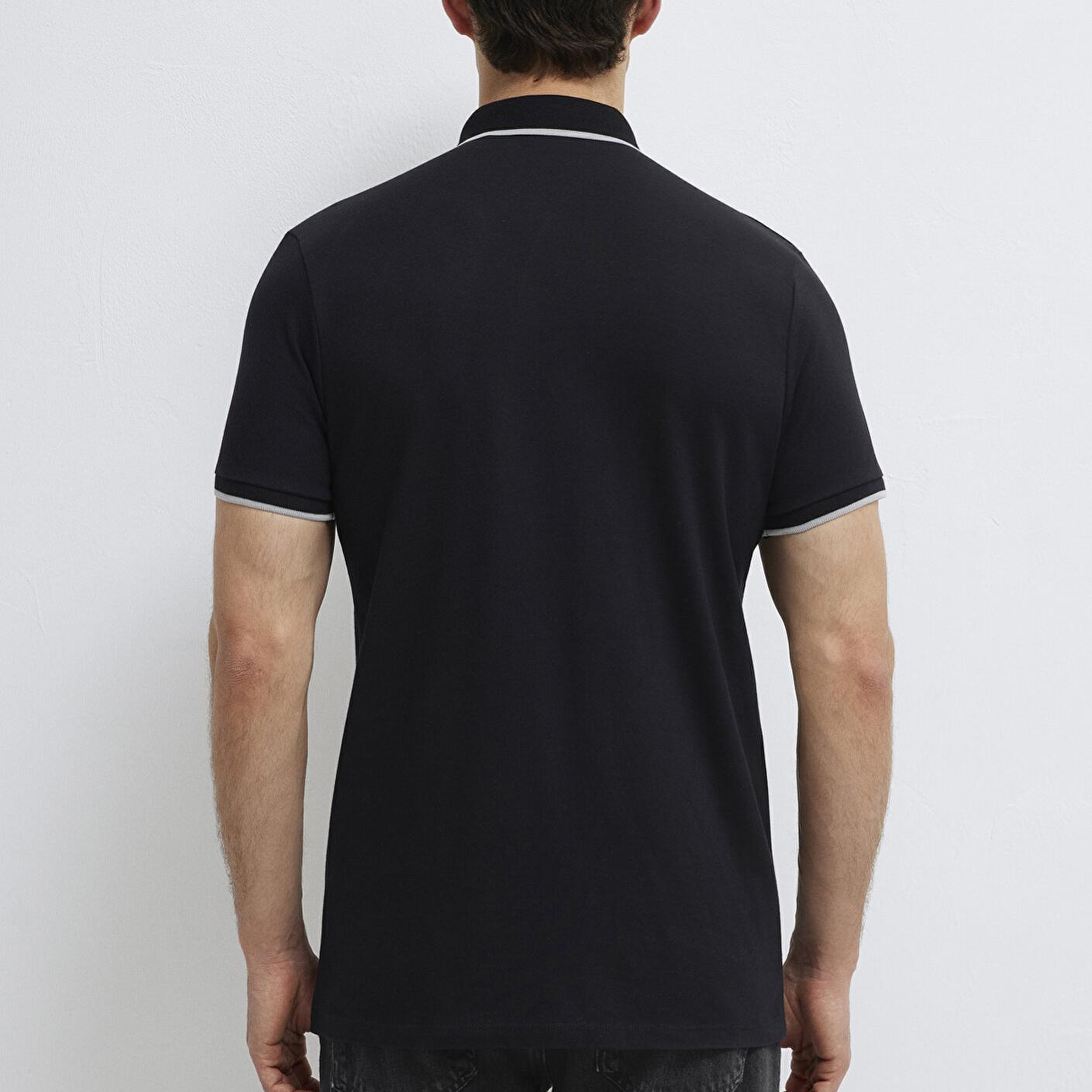 Mavi Mühür Logo Siyah Polo Tişört Fitted / Vücuda Oturan Kesim 0613266-900