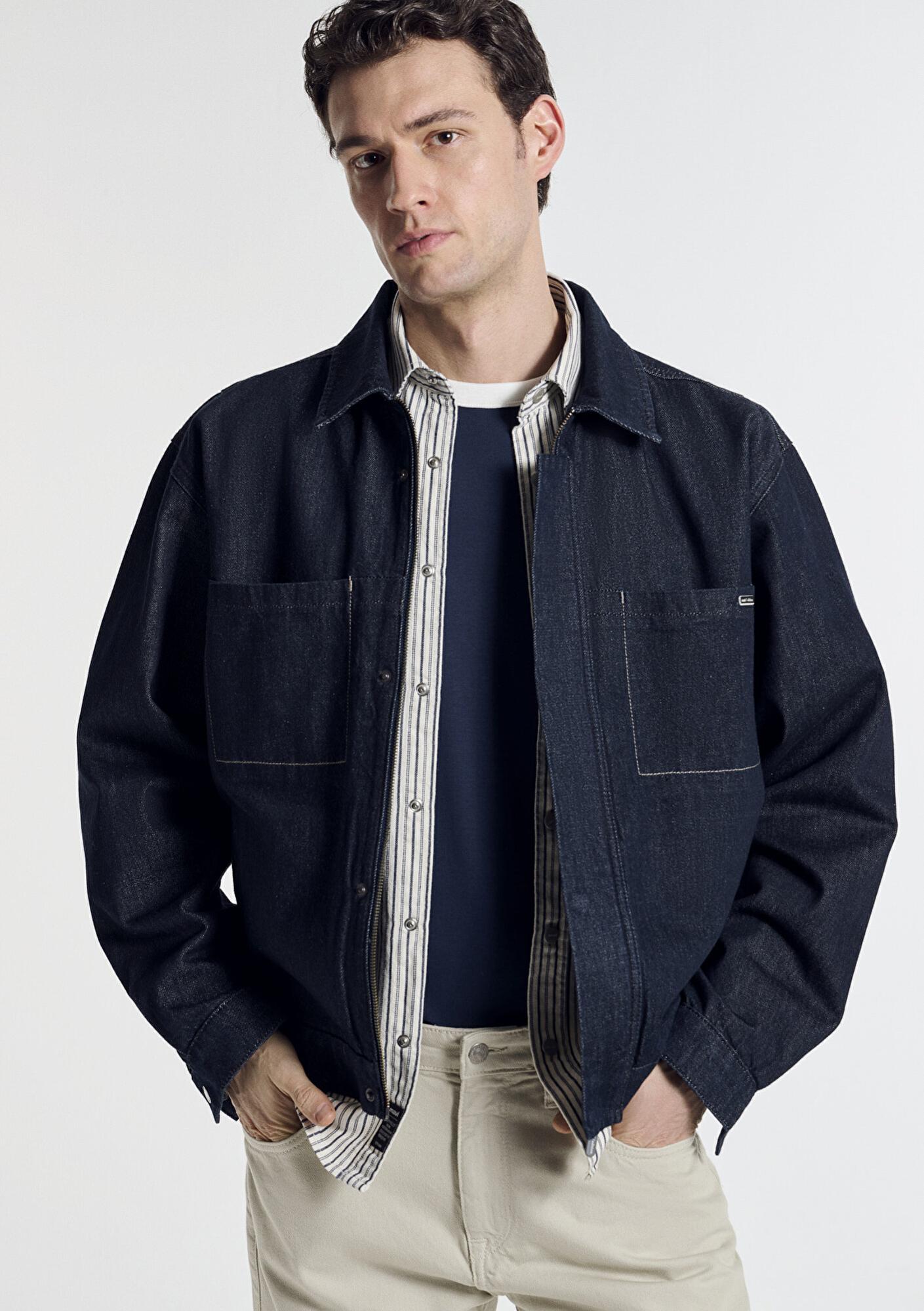 Mavi Nolan Rinse Mavi Edition Lacivert Jean Ceket Oversize / Geniş Kesim 0111229-A1711