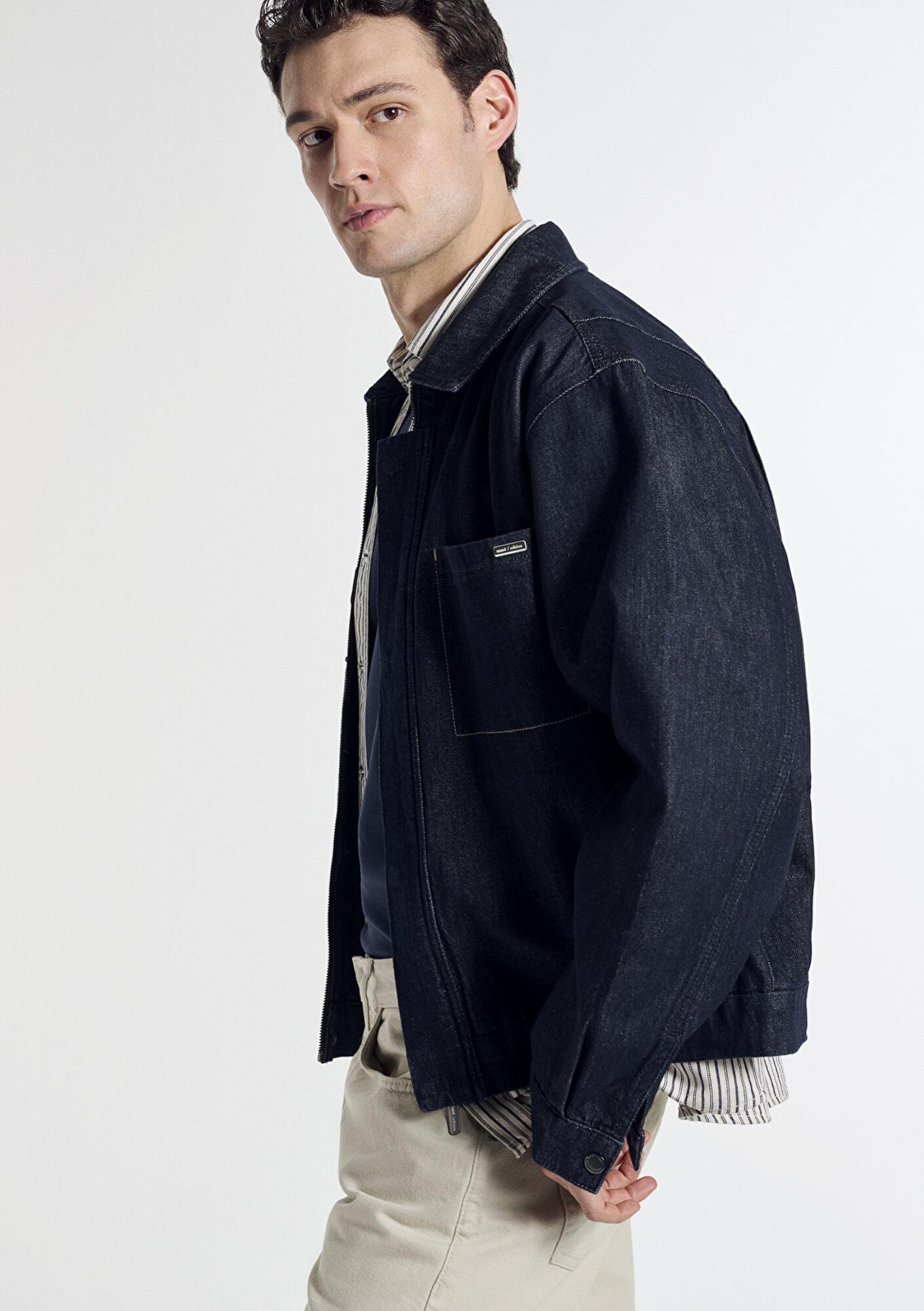 Mavi Nolan Rinse Mavi Edition Lacivert Jean Ceket Oversize / Geniş Kesim 0111229-A1711