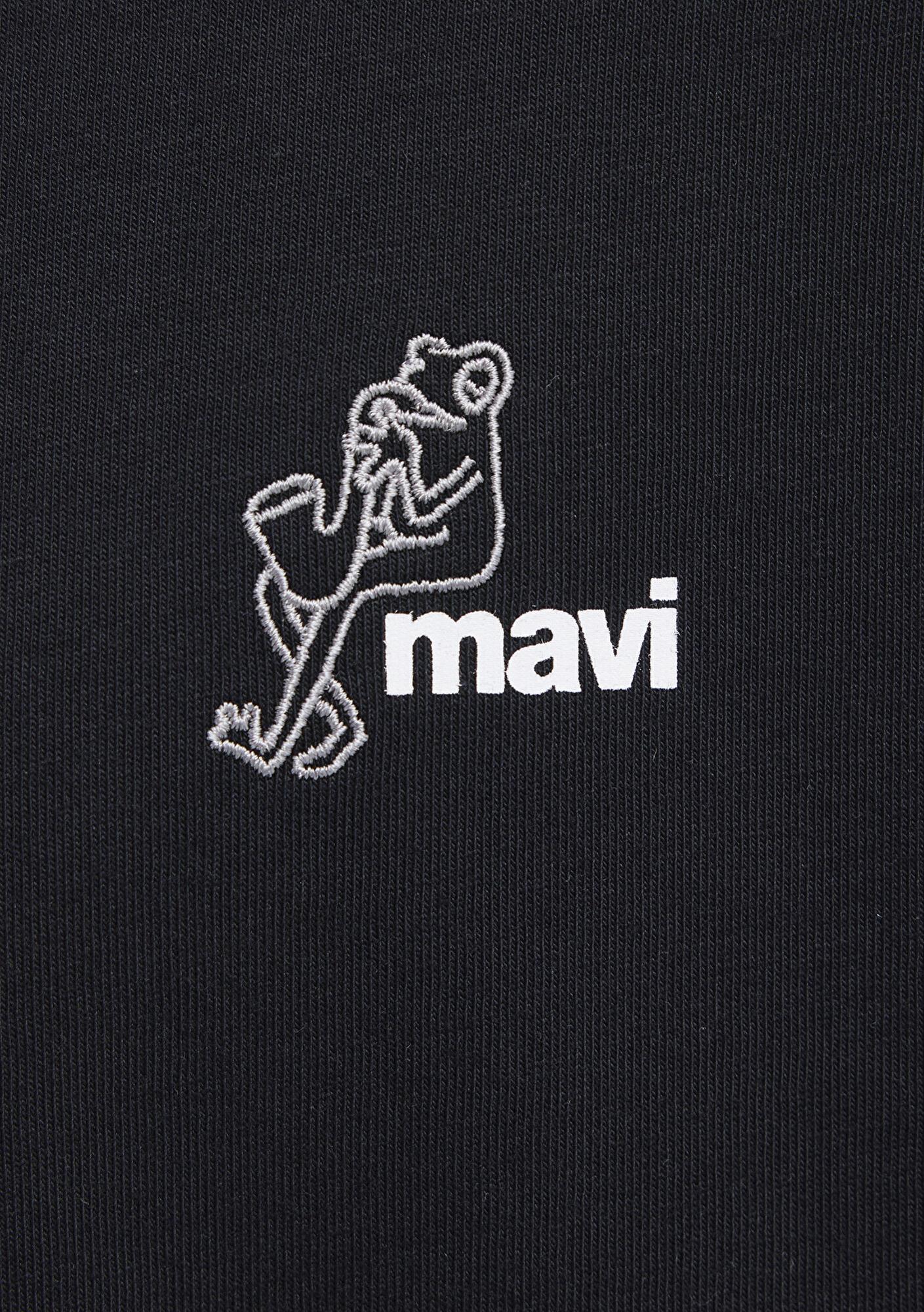 Mavi Mavi Logo Baskılı Siyah Tişört Oversize / Geniş Kesim 0613179-900
