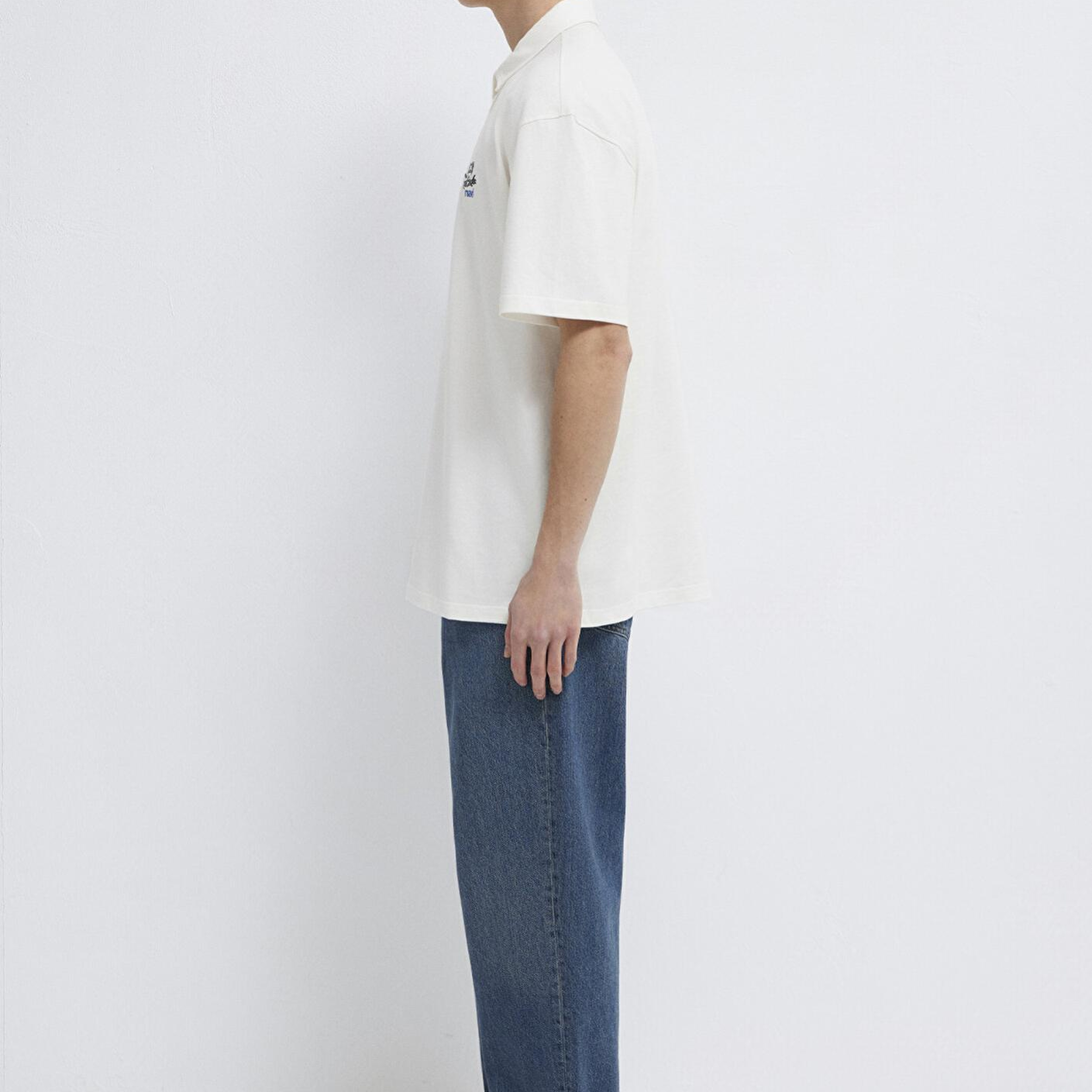 Mavi Mavi Logo Ekru Polo Tişört Loose Fit / Bol Rahat Kesim 0613180-70057