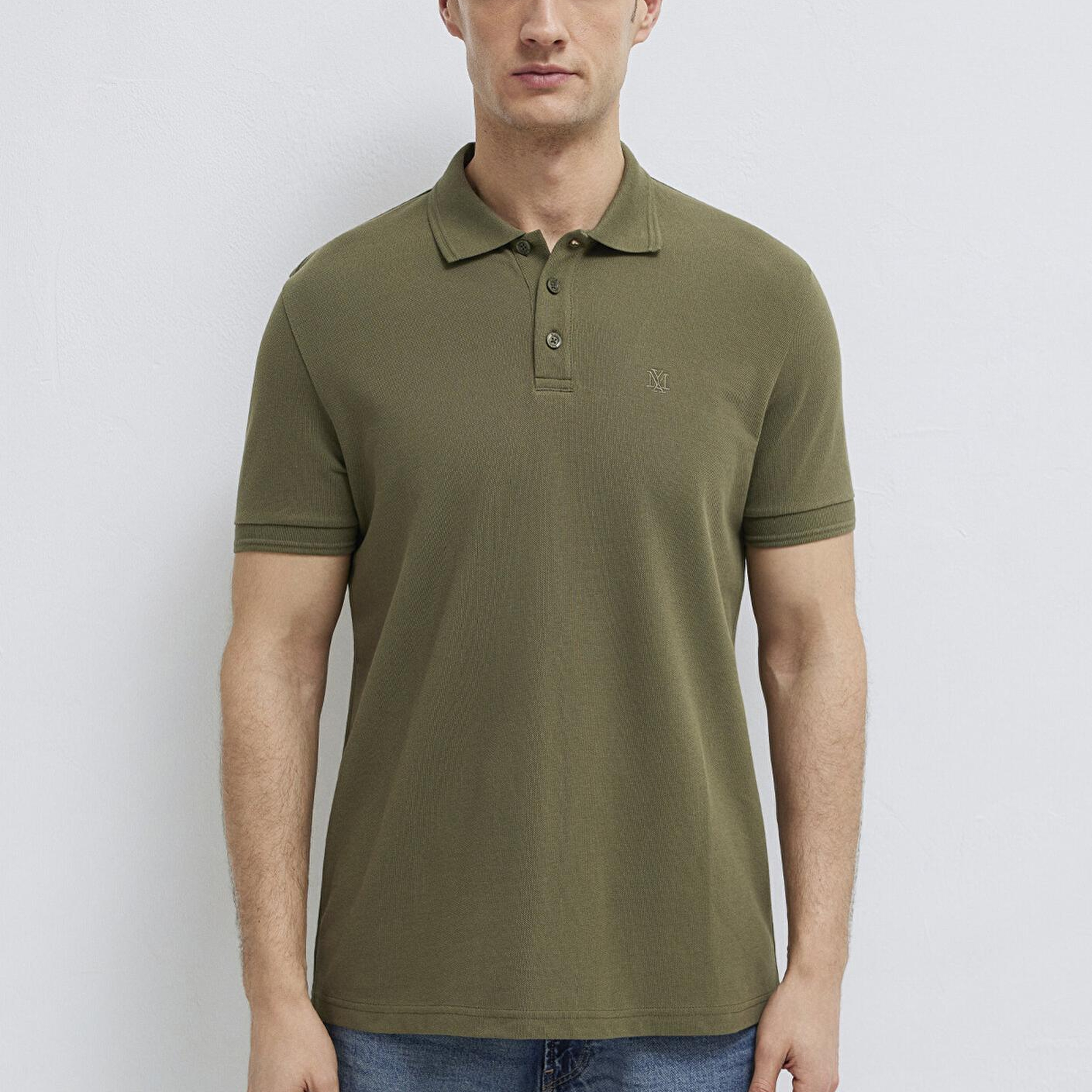 Mavi Yeşil Polo Tişört Slim Fit / Dar Kesim 064946-71543