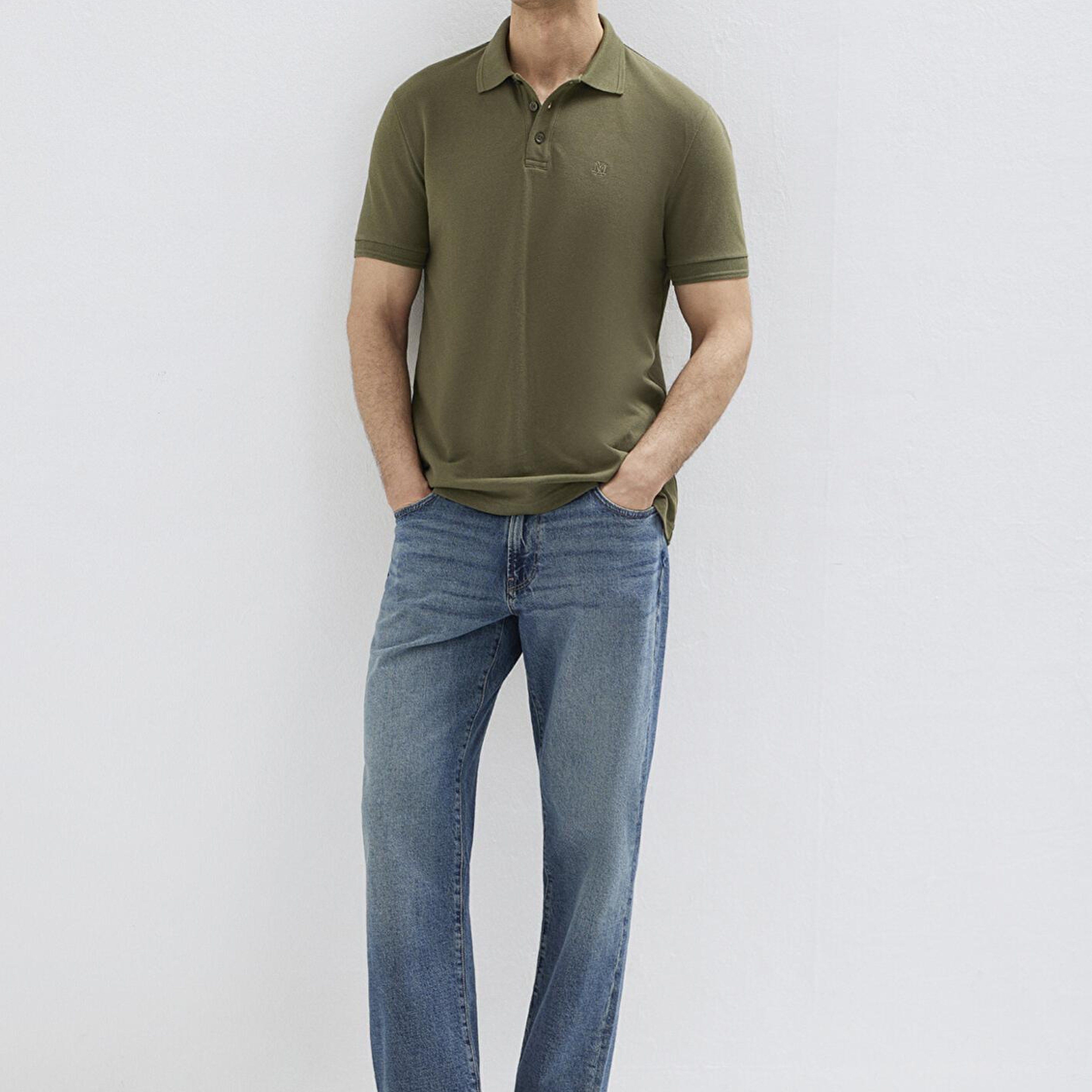 Mavi Yeşil Polo Tişört Slim Fit / Dar Kesim 064946-71543