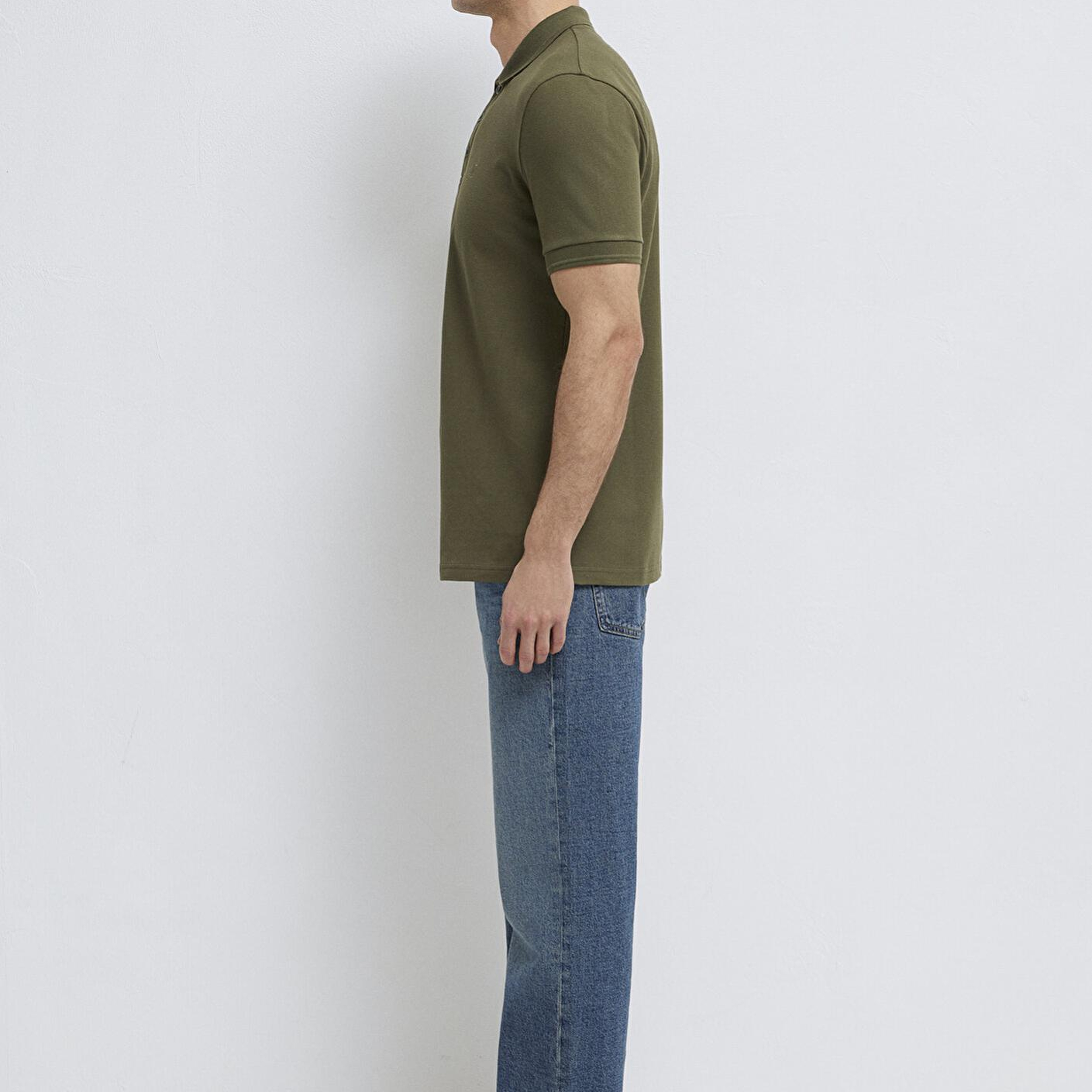 Mavi Yeşil Polo Tişört Slim Fit / Dar Kesim 064946-71543