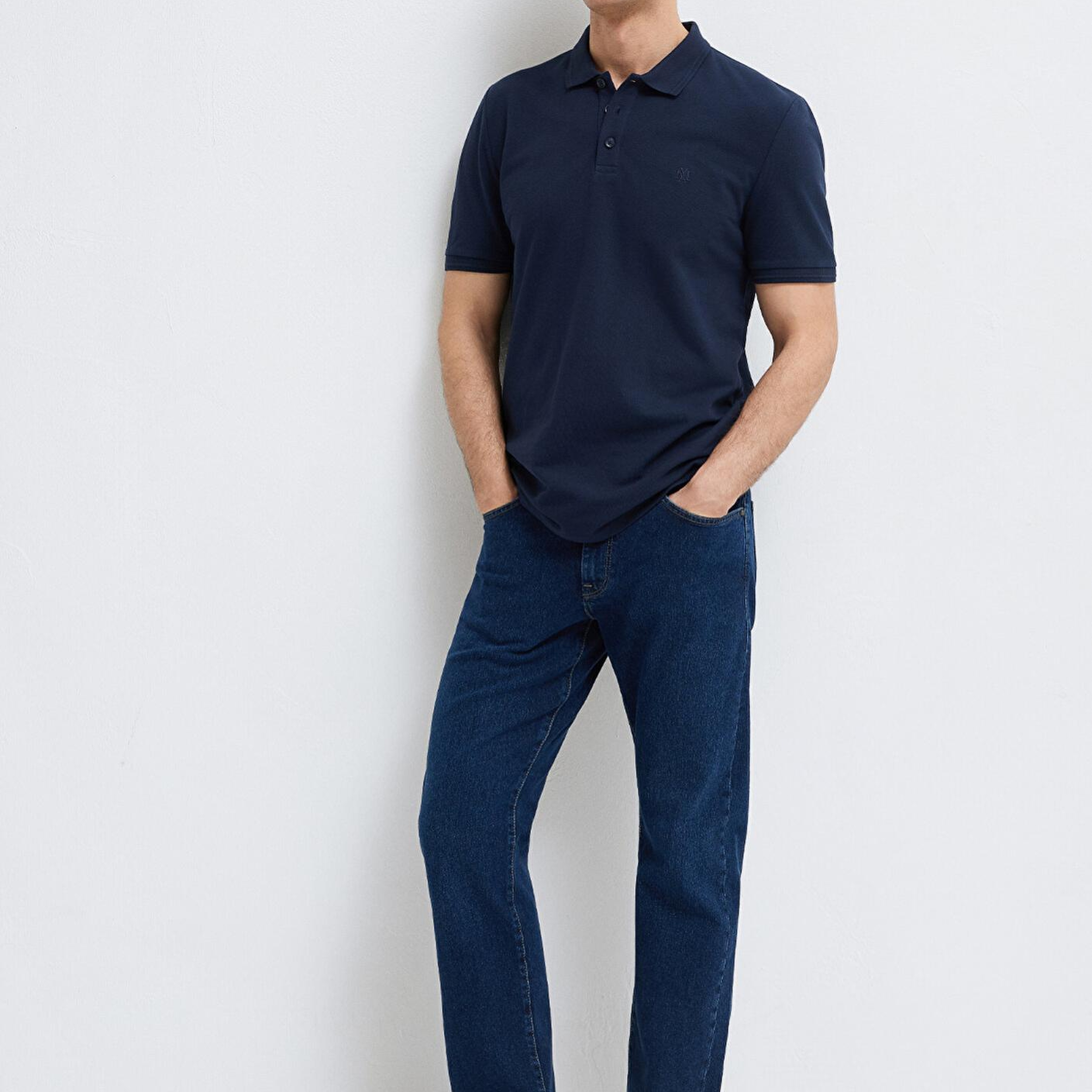 Mavi Lacivert Polo Tişört Slim Fit / Dar Kesim 064946-70490