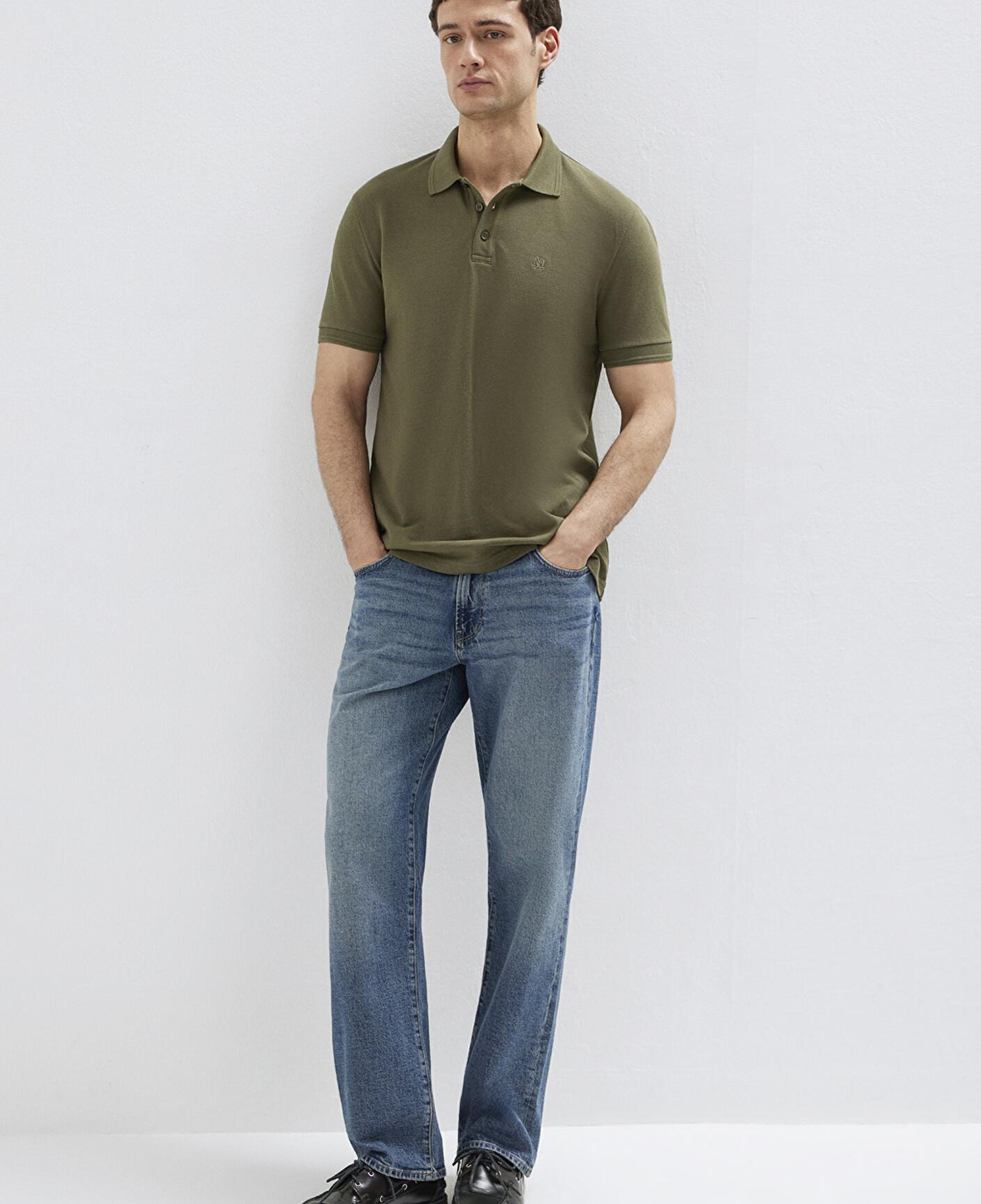 Mavi Yeşil Polo Tişört Slim Fit / Dar Kesim 064946-71543