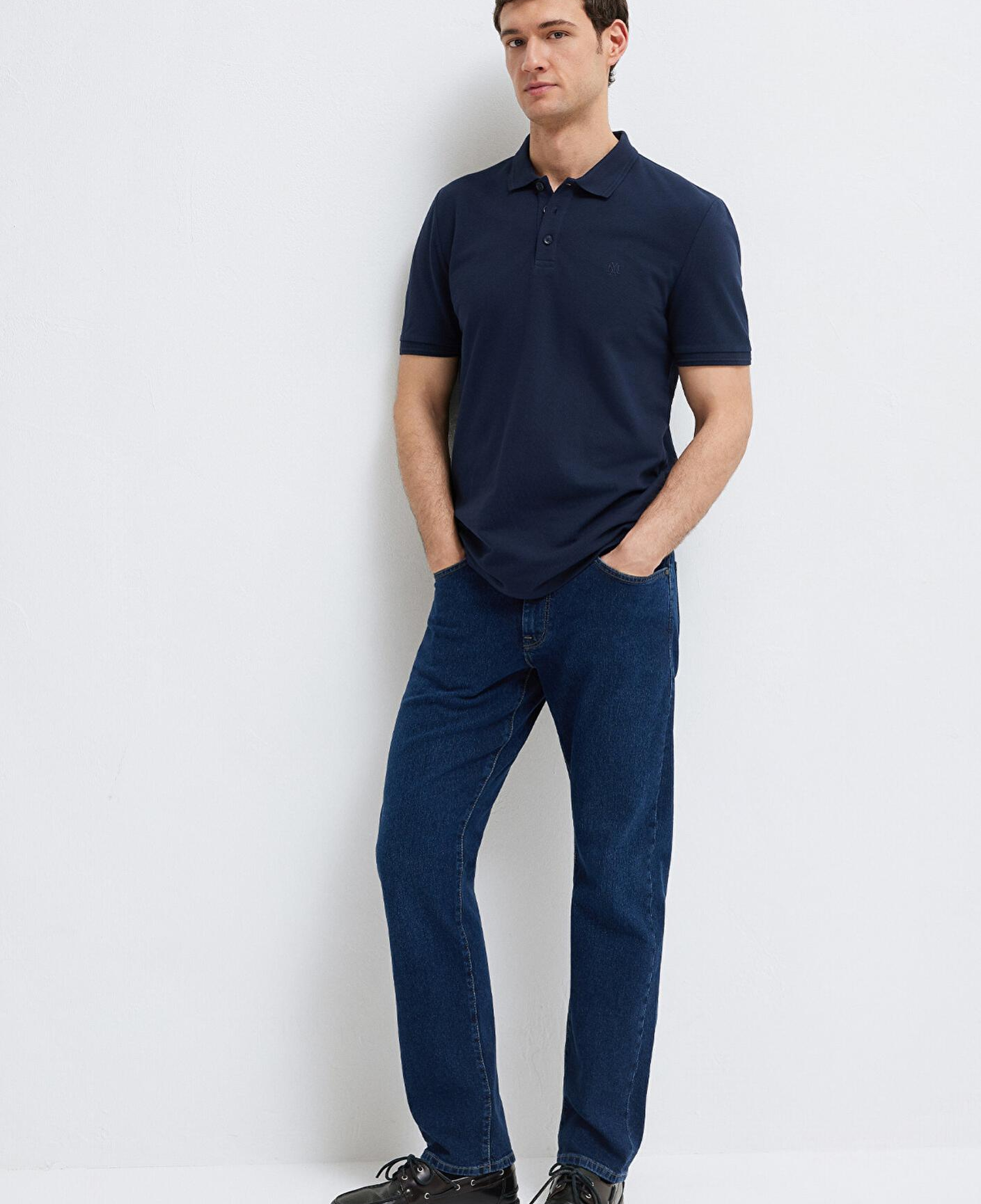 Mavi Lacivert Polo Tişört Slim Fit / Dar Kesim 064946-70490