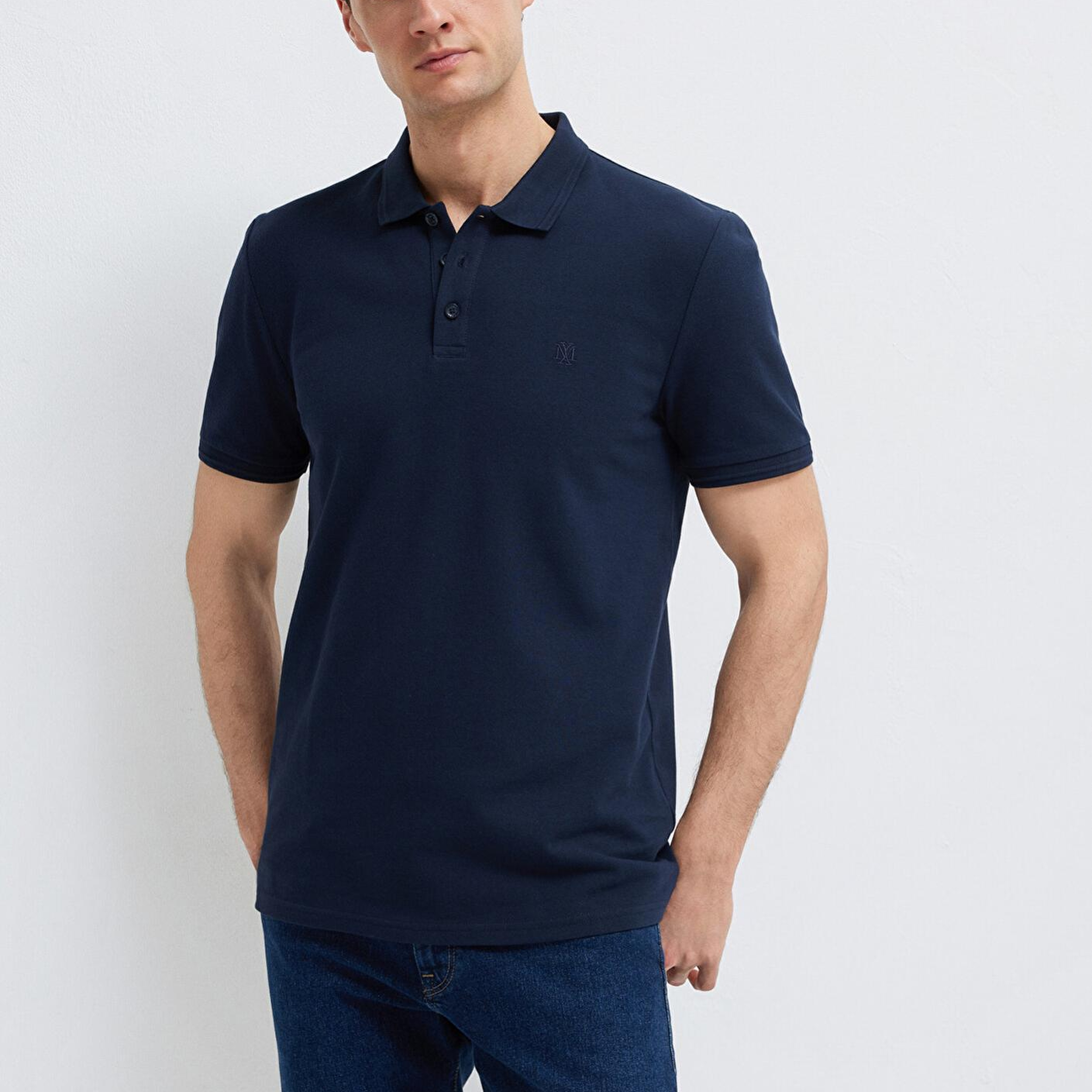 Mavi Lacivert Polo Tişört Slim Fit / Dar Kesim 064946-70490