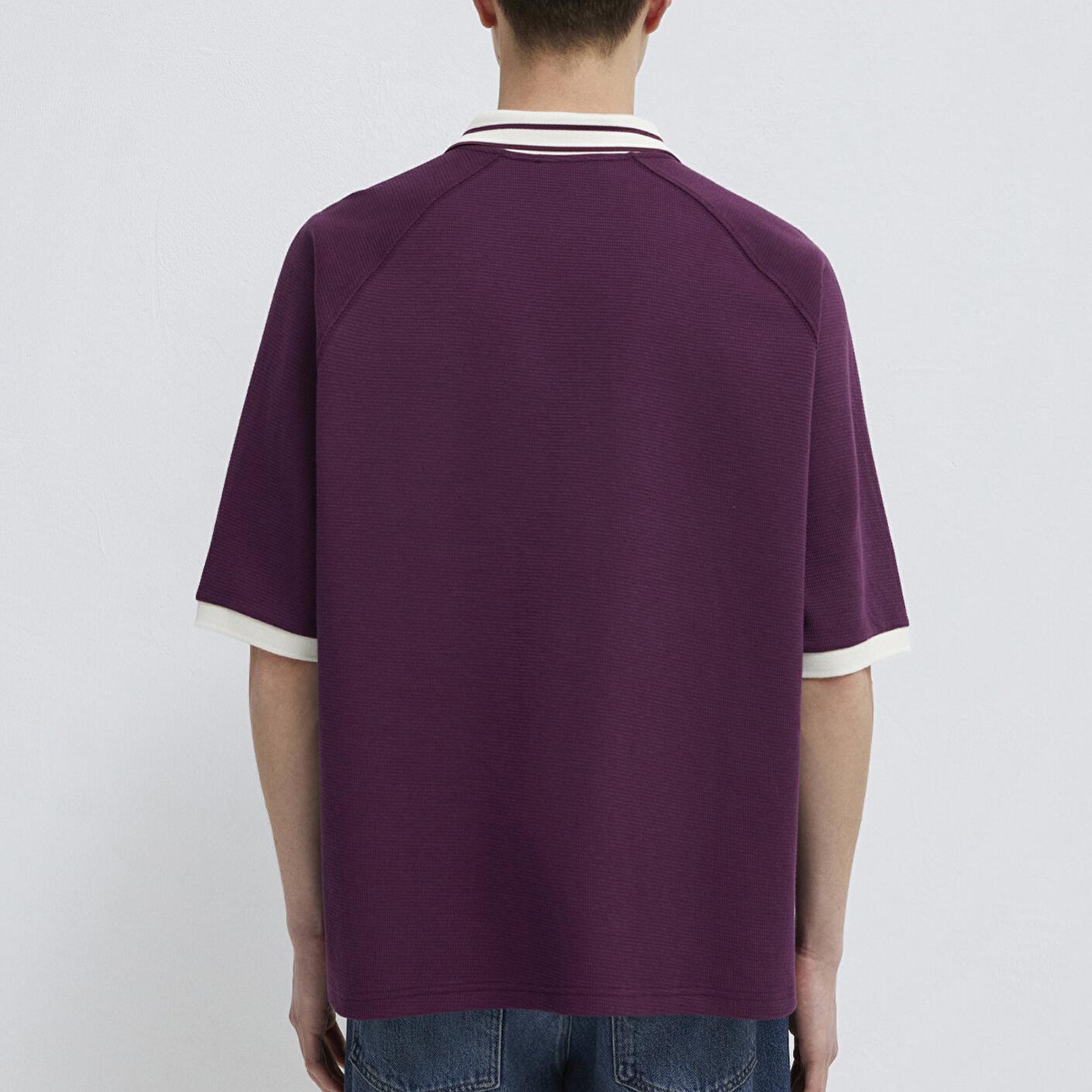 Mavi Berlin Baskılı Mor Polo Tişört Boxy Fit 0613230-70670