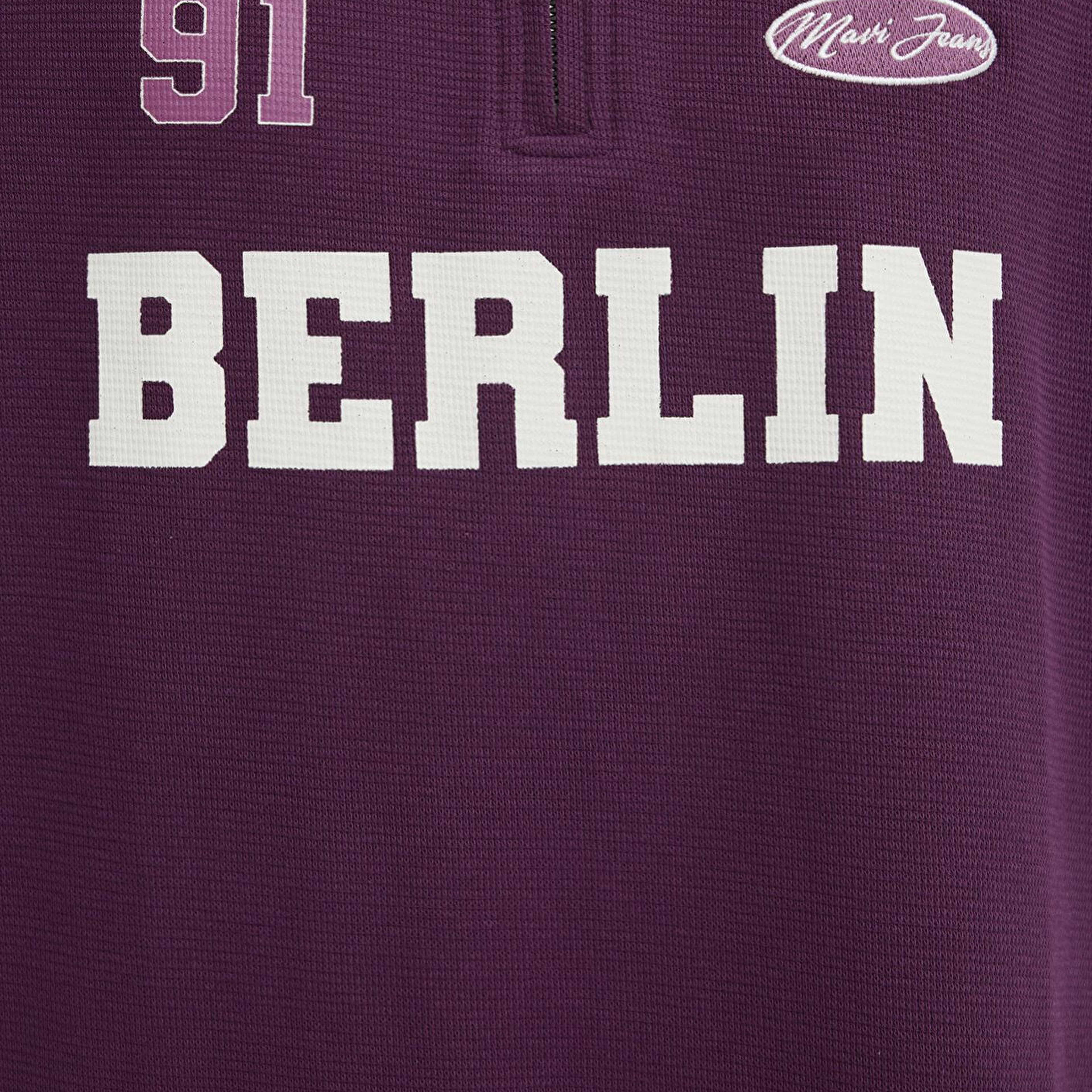 Mavi Berlin Baskılı Mor Polo Tişört Boxy Fit 0613230-70670