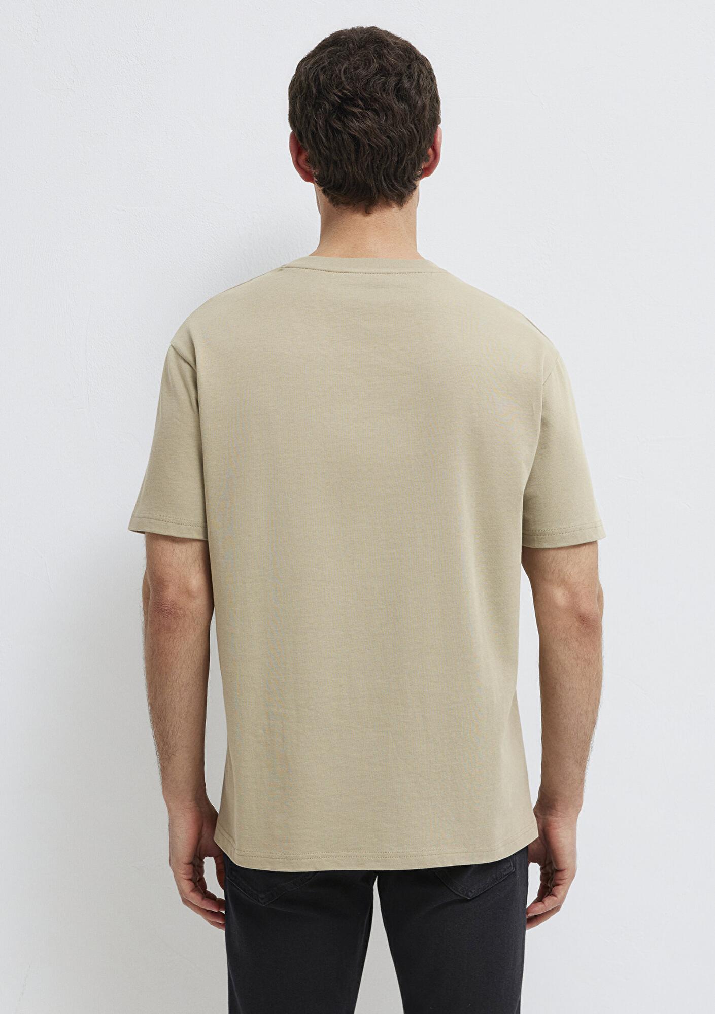 Mavi Bisiklet Yaka Bej Basic Tişört Loose Fit / Bol Rahat Kesim 0611596-70360