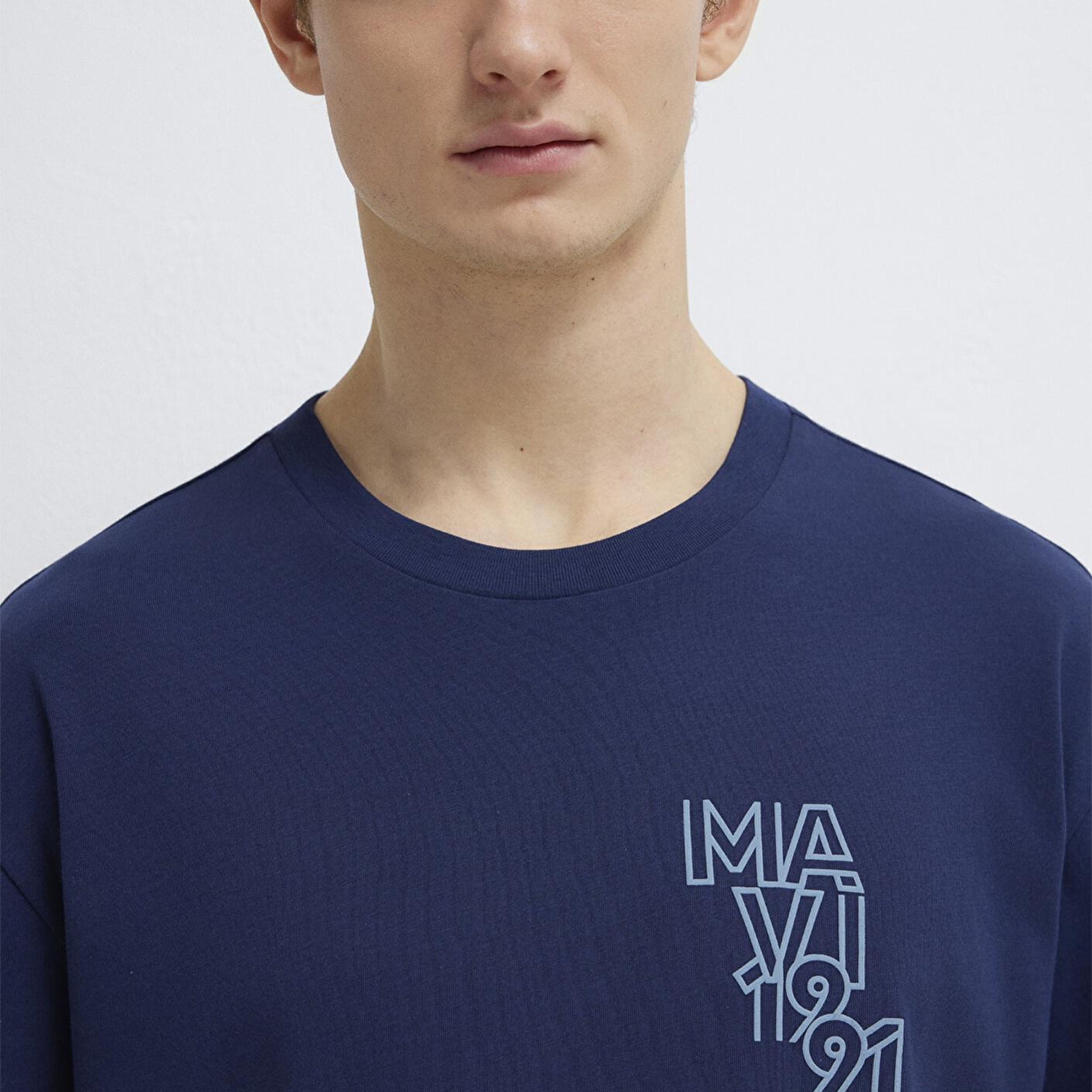 Mavi Mavi 1991 Baskılı Lacivert Tişört Loose Fit / Bol Rahat Kesim 0613147-70492