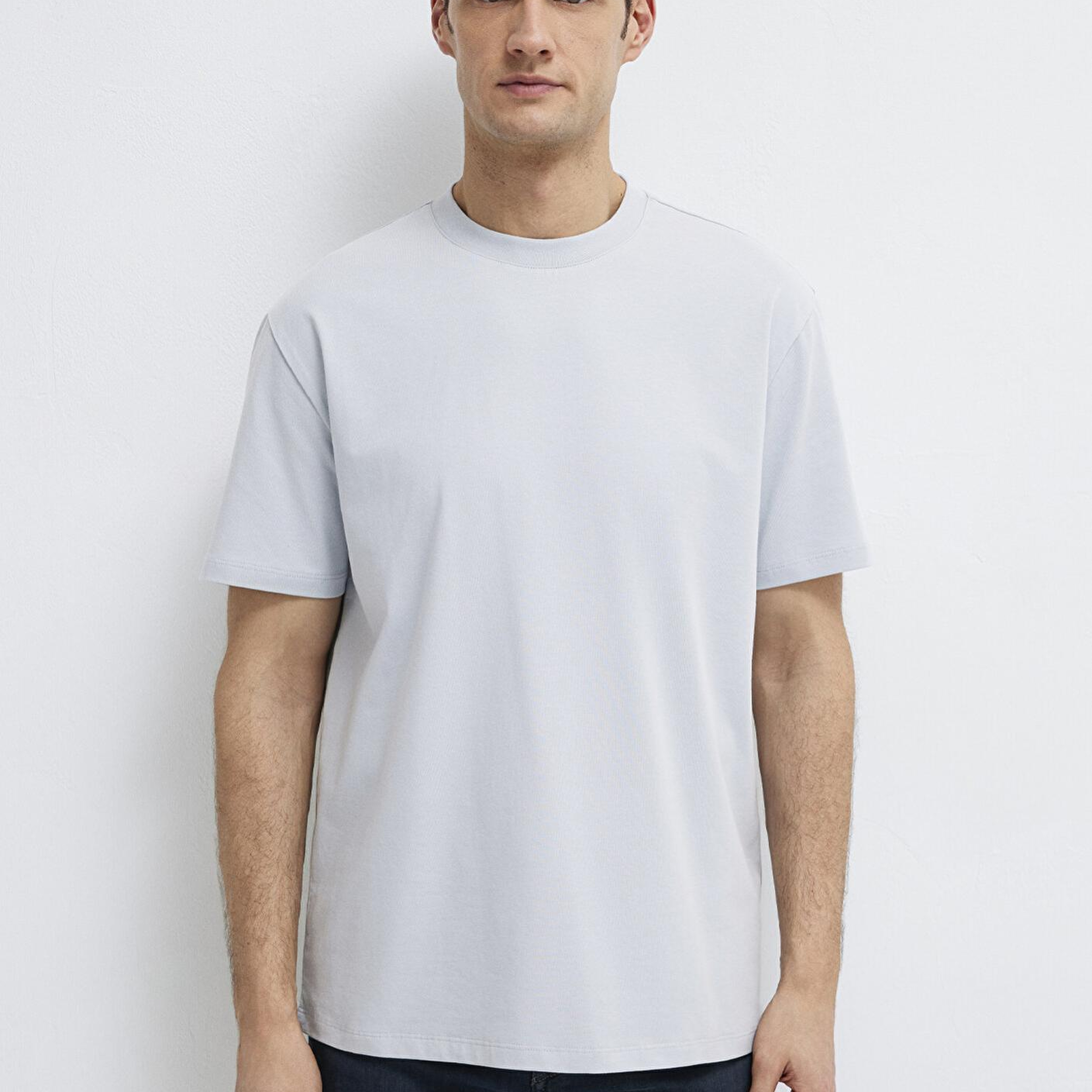 Mavi Açık Mavi Basic Tişört Loose Fit / Bol Rahat Kesim 0613199-70802