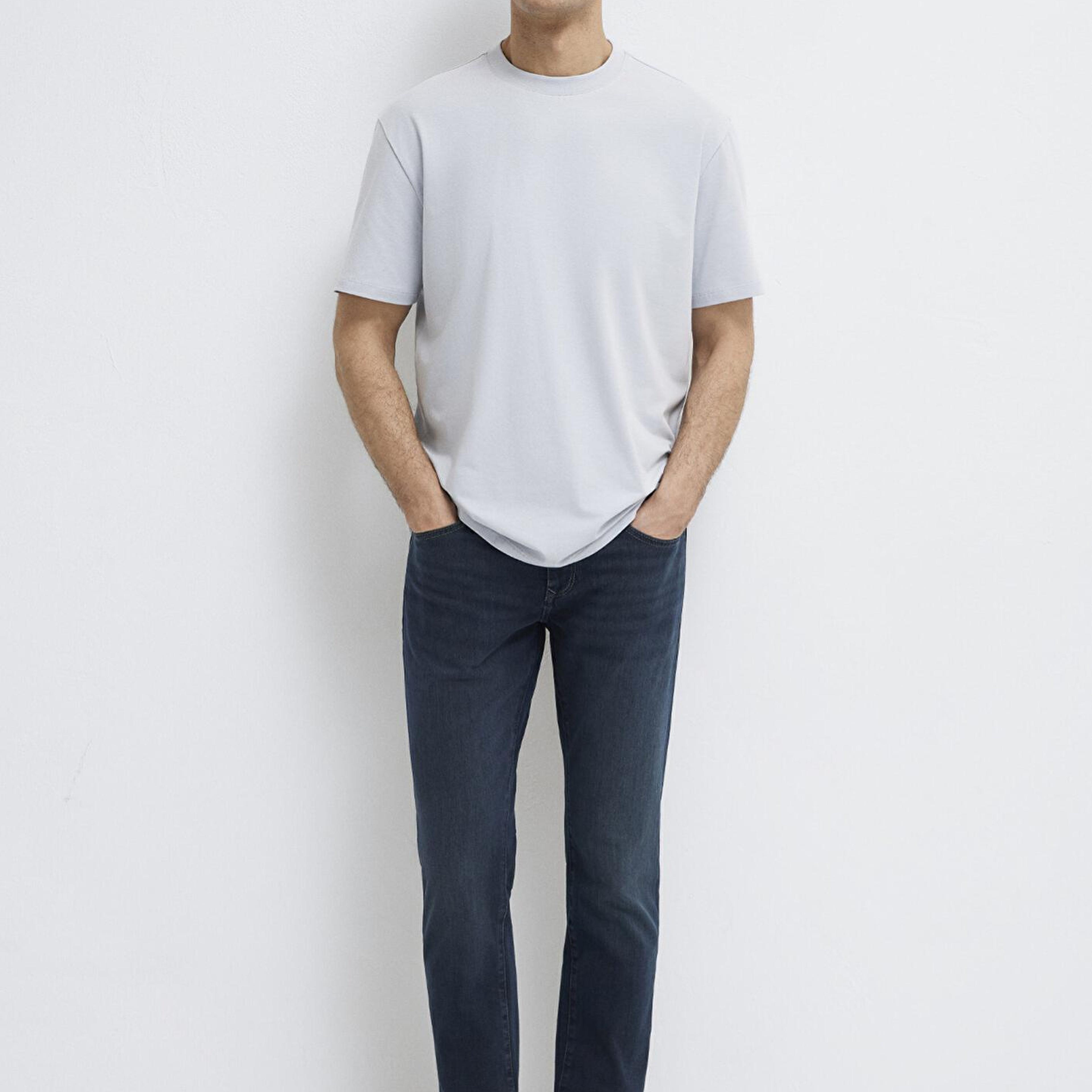 Mavi Açık Mavi Basic Tişört Loose Fit / Bol Rahat Kesim 0613199-70802