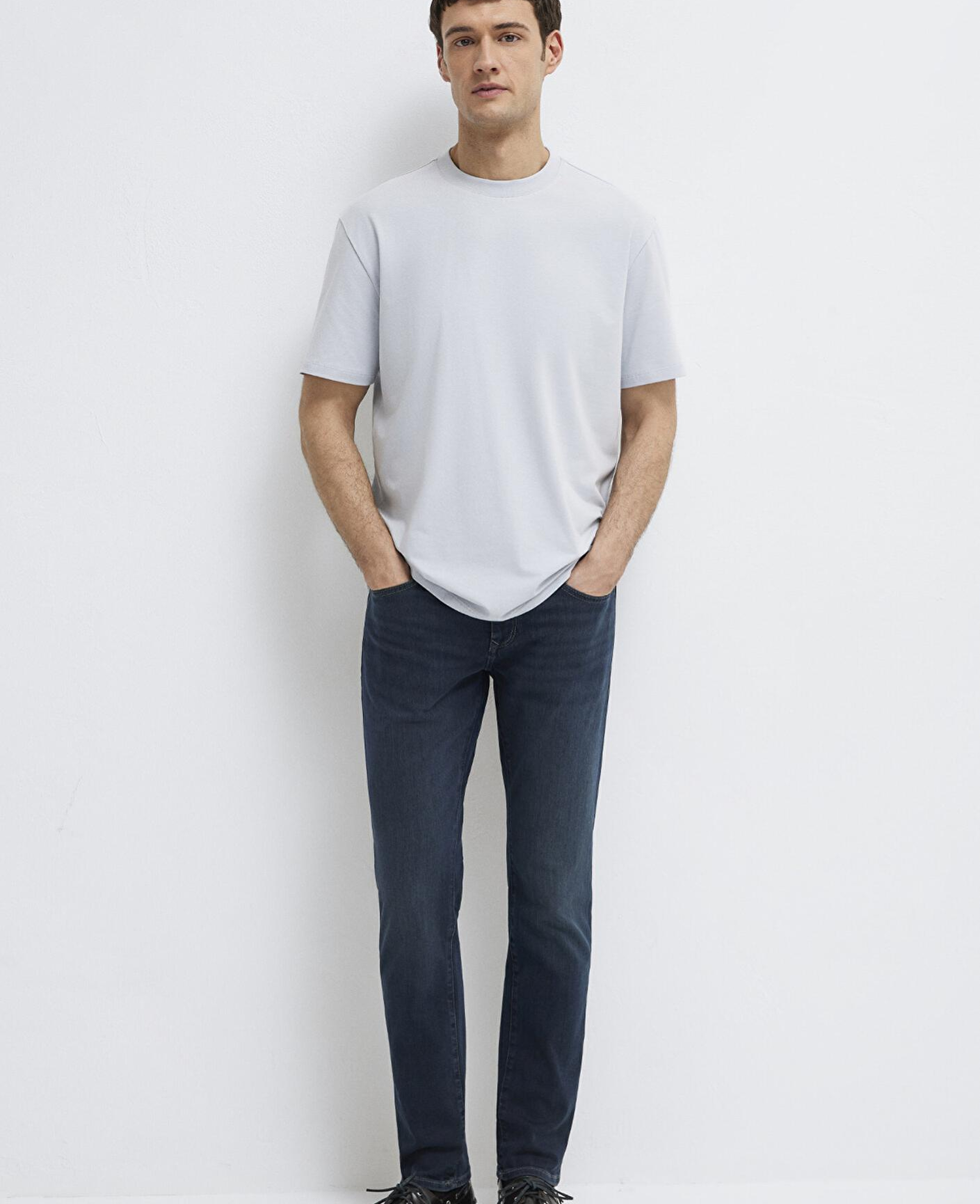 Mavi Açık Mavi Basic Tişört Loose Fit / Bol Rahat Kesim 0613199-70802