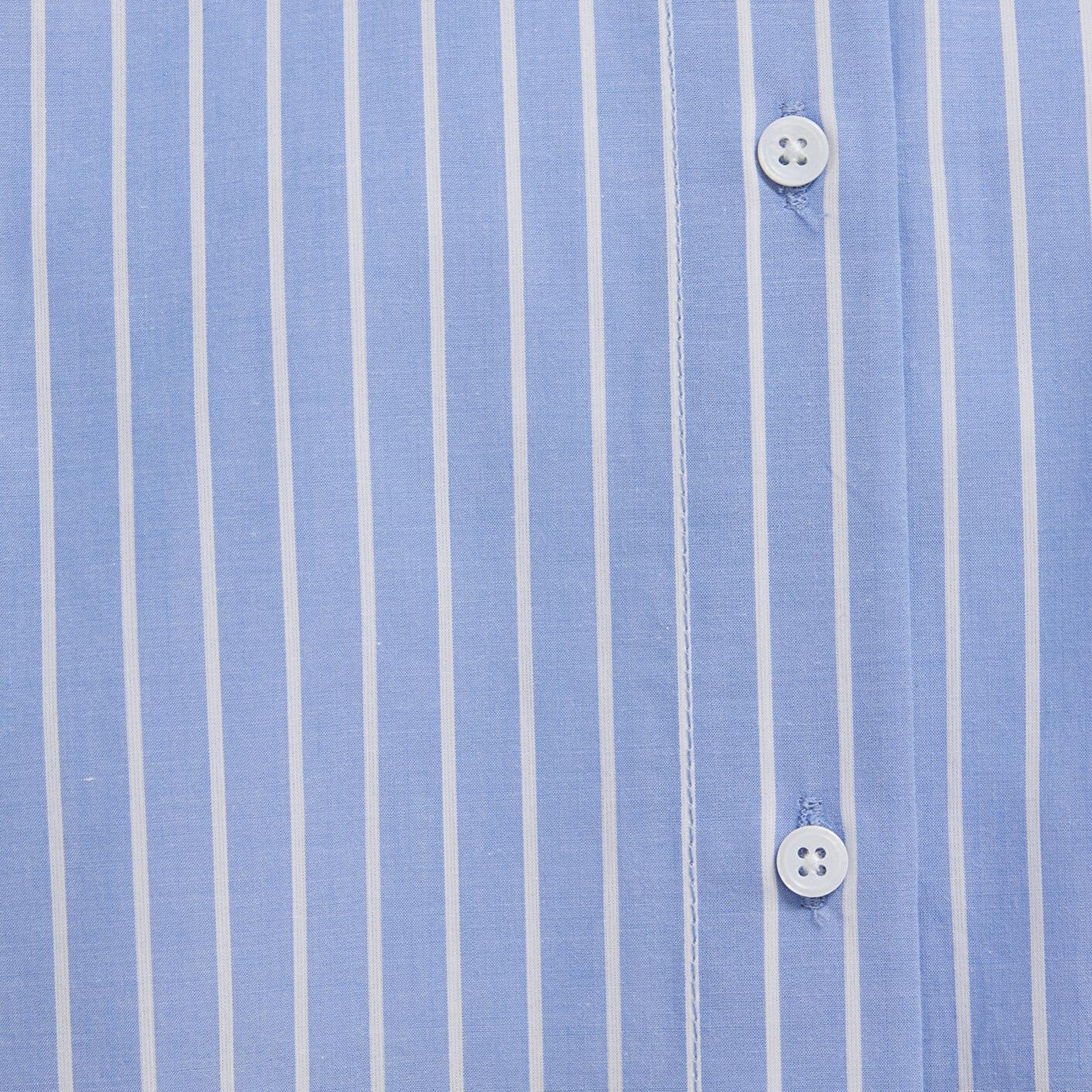 Mavi Çizgili Mavi Gömlek Oversize / Geniş Kesim 1211361-89853