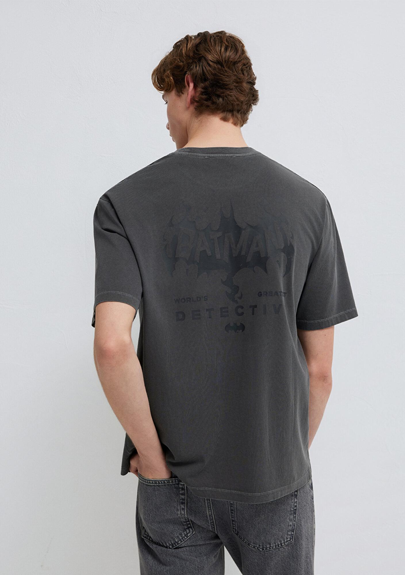 Mavi Batman Baskılı Antrasit Tişört Relaxed Fit / Rahat Kesim 0613203-900