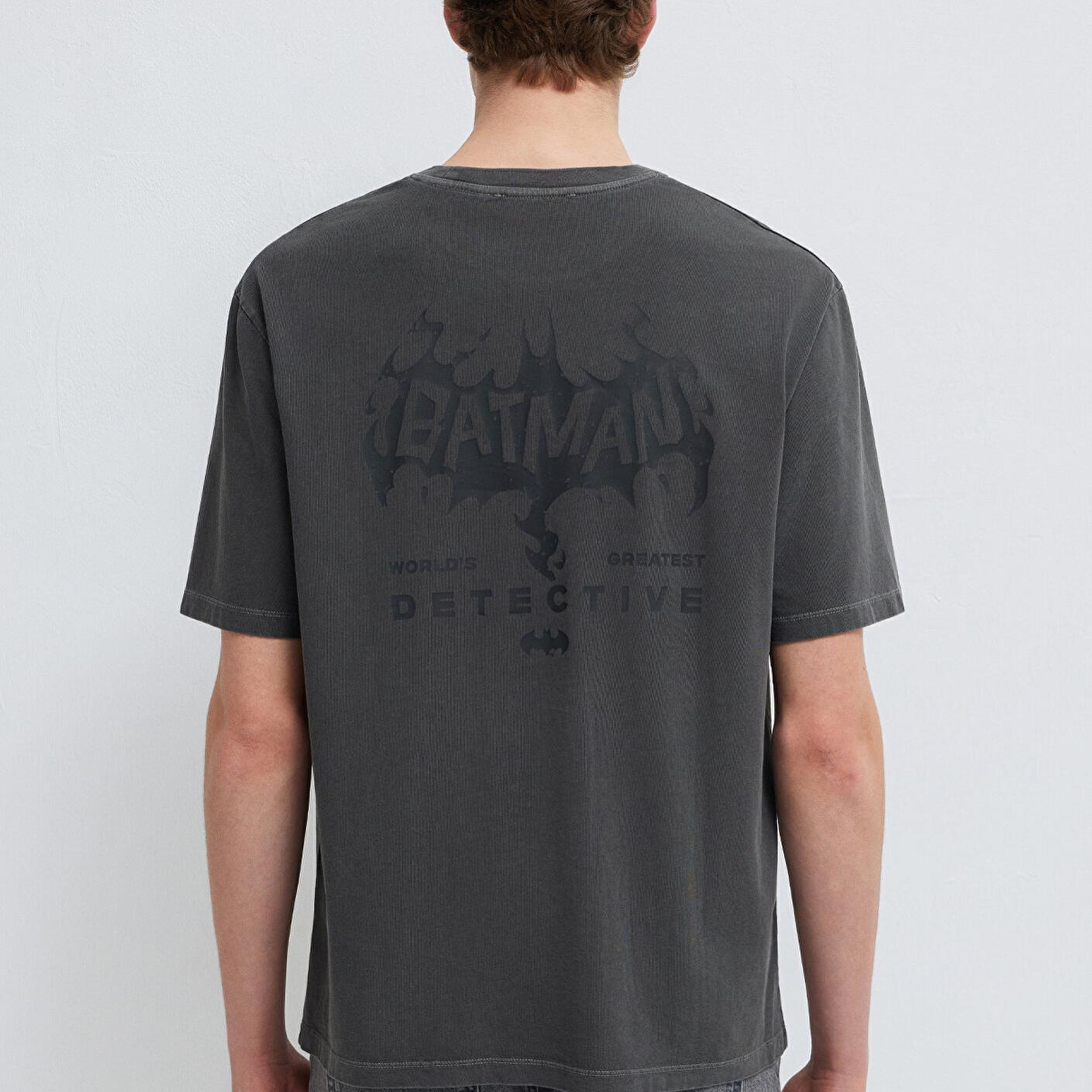 Mavi Batman Baskılı Antrasit Tişört Relaxed Fit / Rahat Kesim 0613203-900