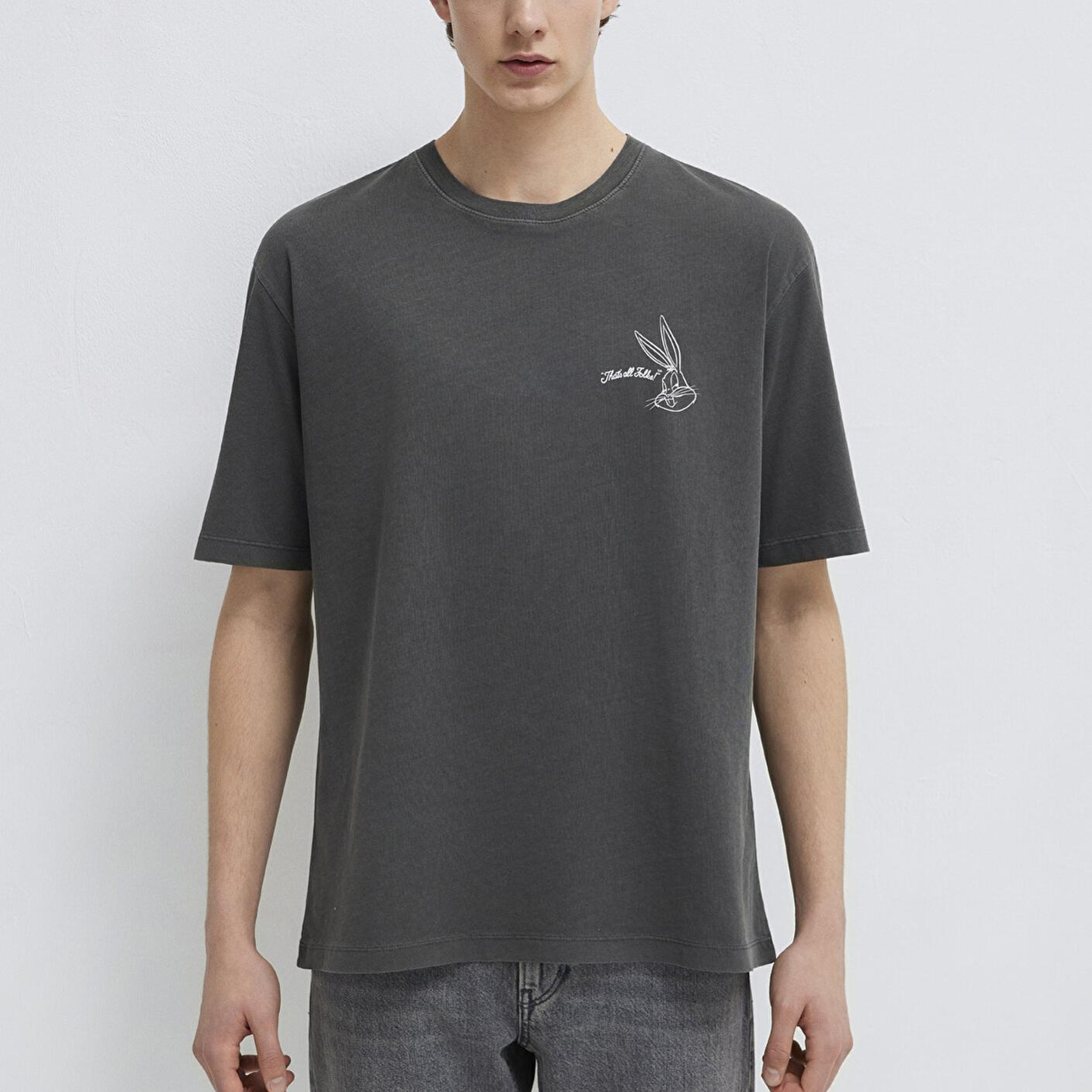 Mavi Bugs Bunny Baskılı Antrasit Tişört Relaxed Fit / Rahat Kesim 0613202-900