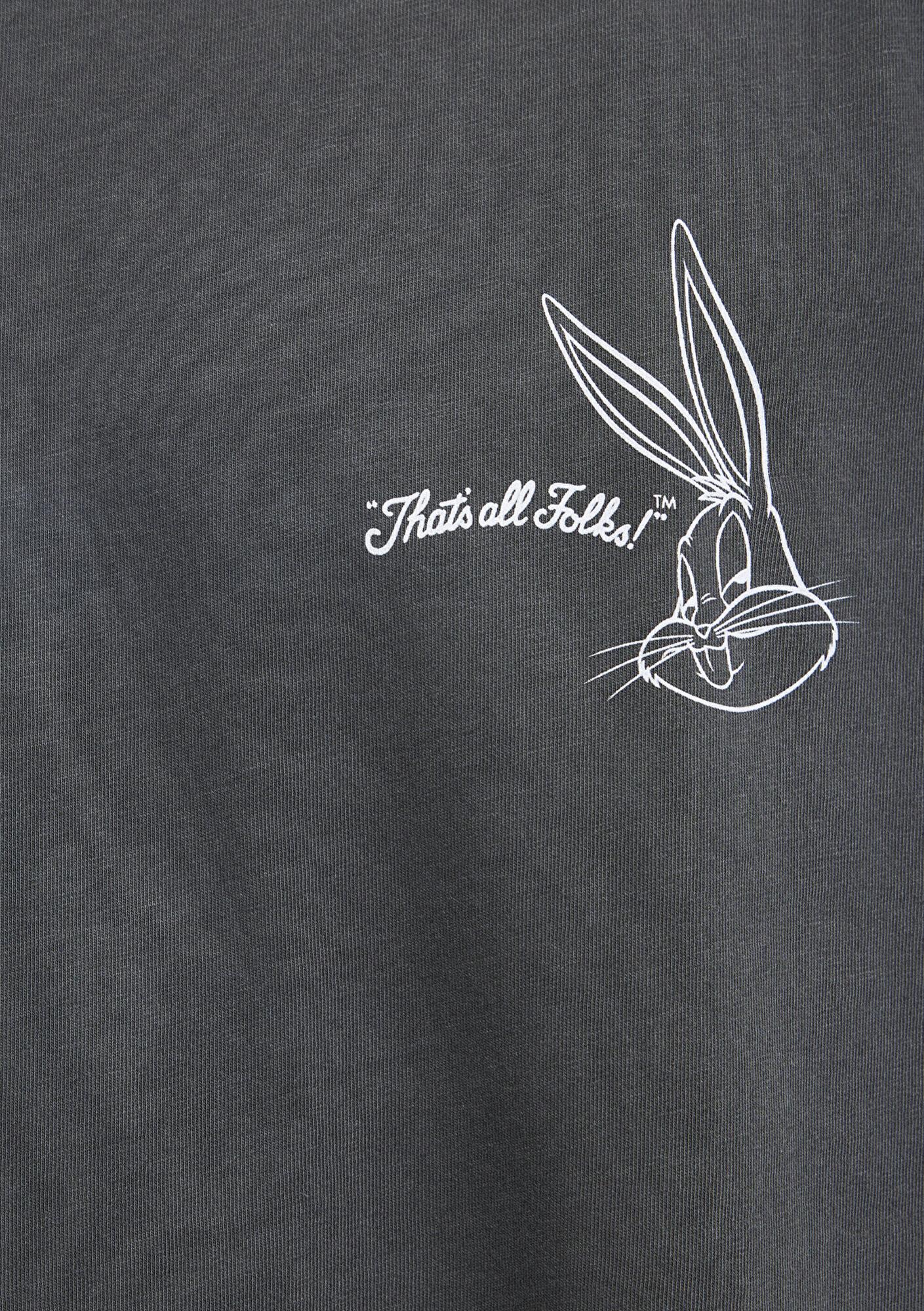 Mavi Bugs Bunny Baskılı Antrasit Tişört Relaxed Fit / Rahat Kesim 0613202-900