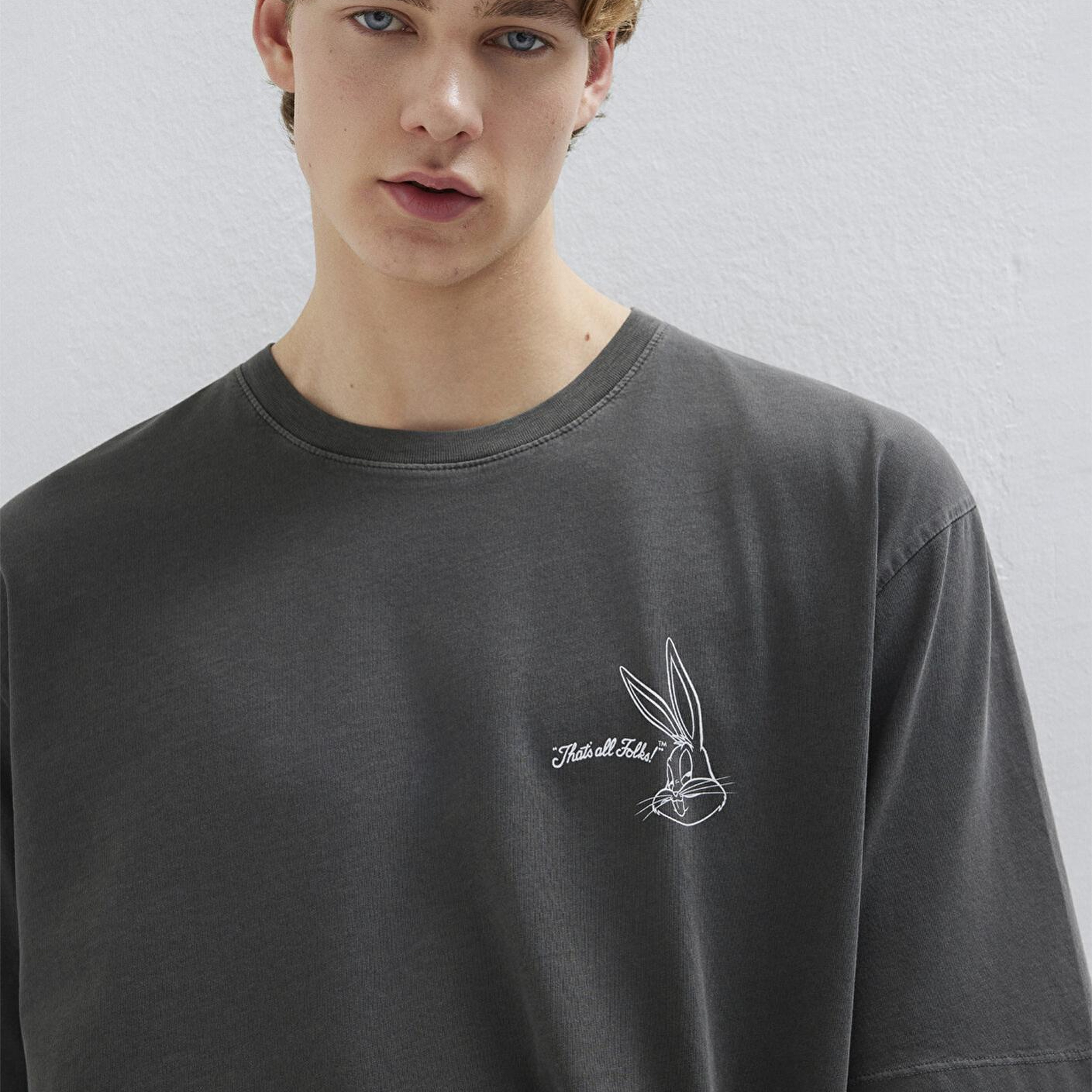 Mavi Bugs Bunny Baskılı Antrasit Tişört Relaxed Fit / Rahat Kesim 0613202-900