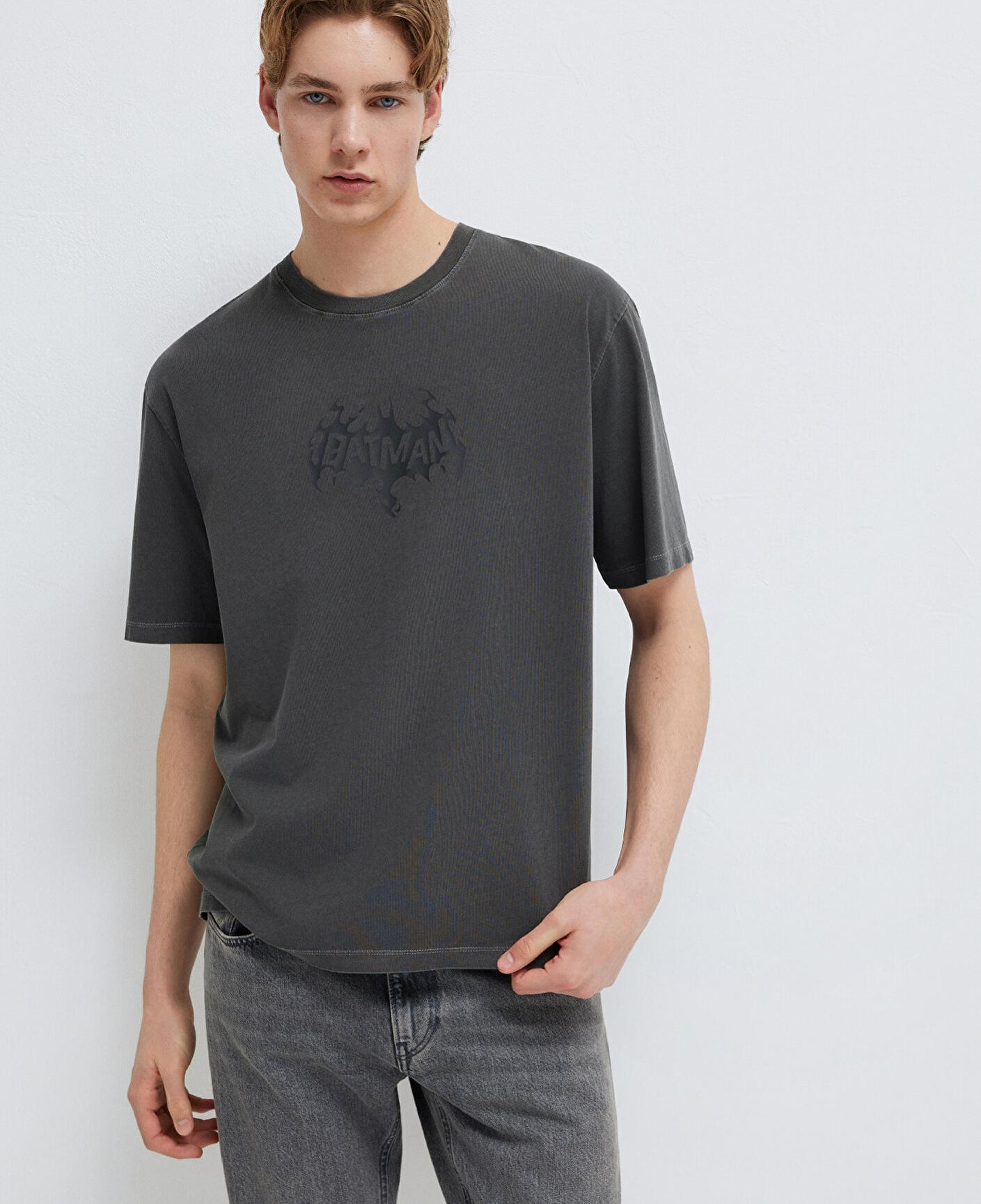Mavi Batman Baskılı Antrasit Tişört Relaxed Fit / Rahat Kesim 0613203-900