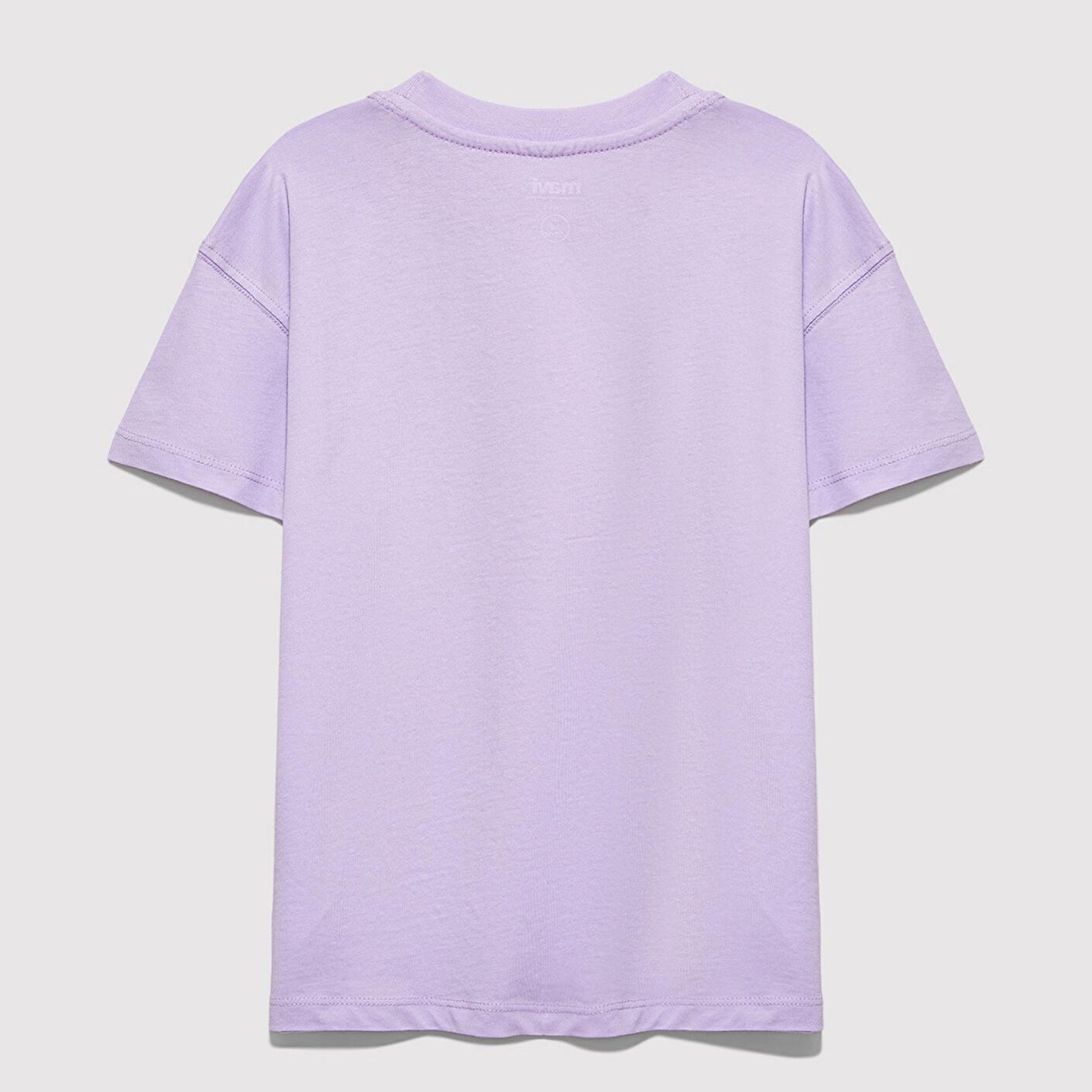 Mavi MJ Logo Baskılı Mor Tişört Loose Fit / Bol Rahat Kesim 7610431-70519