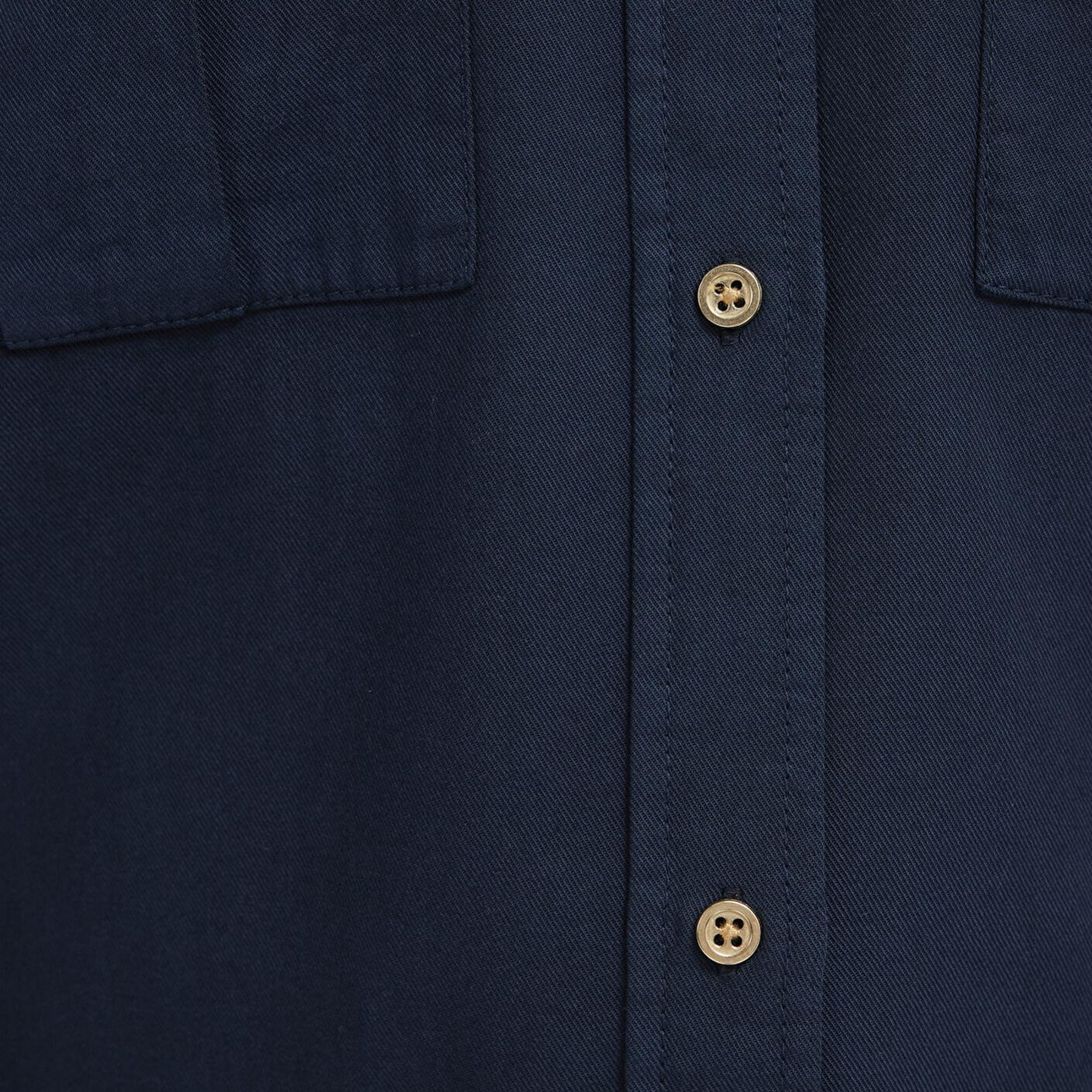 Mavi Düğme Detaylı Lacivert Gömlek Loose Fit / Bol Rahat Kesim 1211383-70492