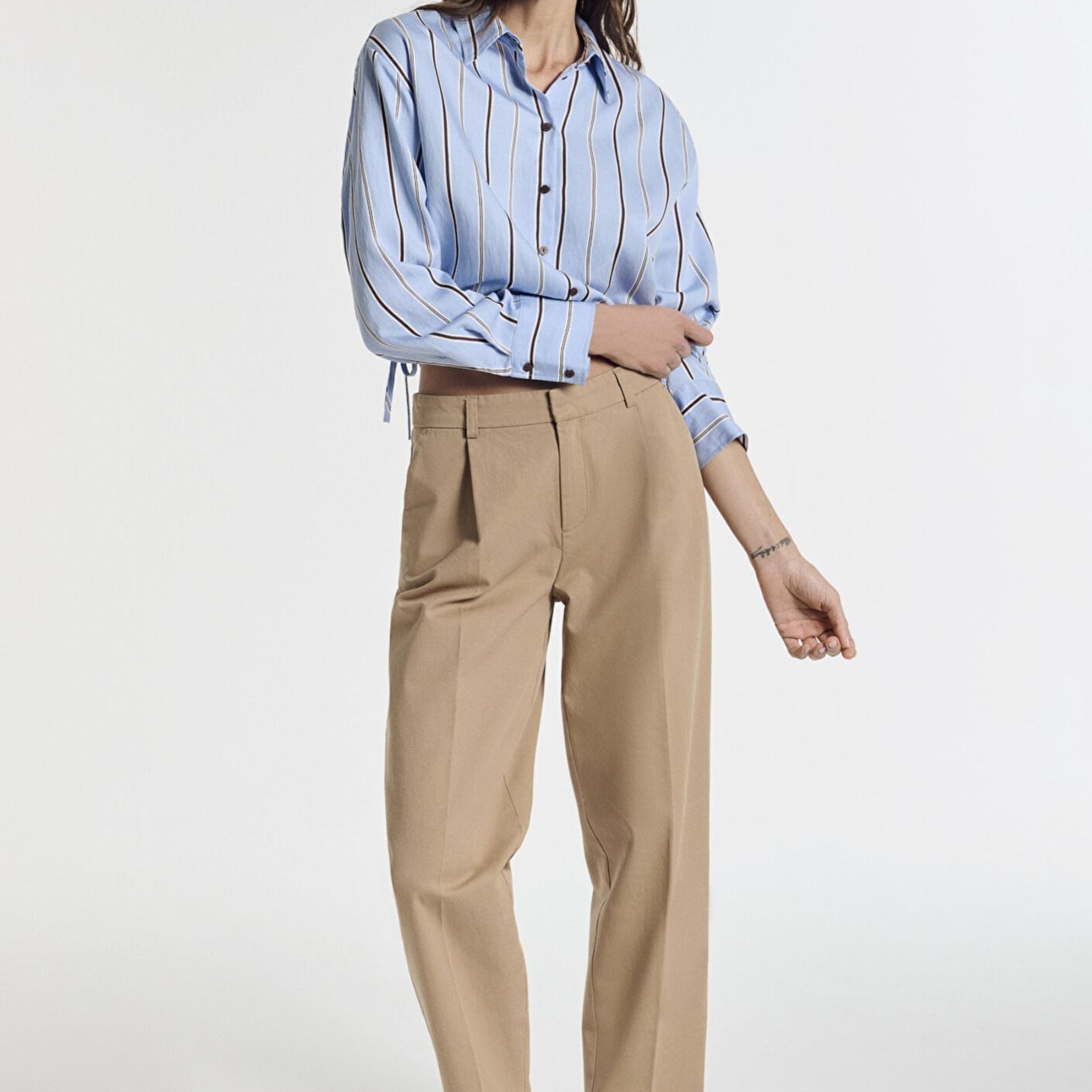 Mavi Bej Pilili Pantolon 1011147-70215