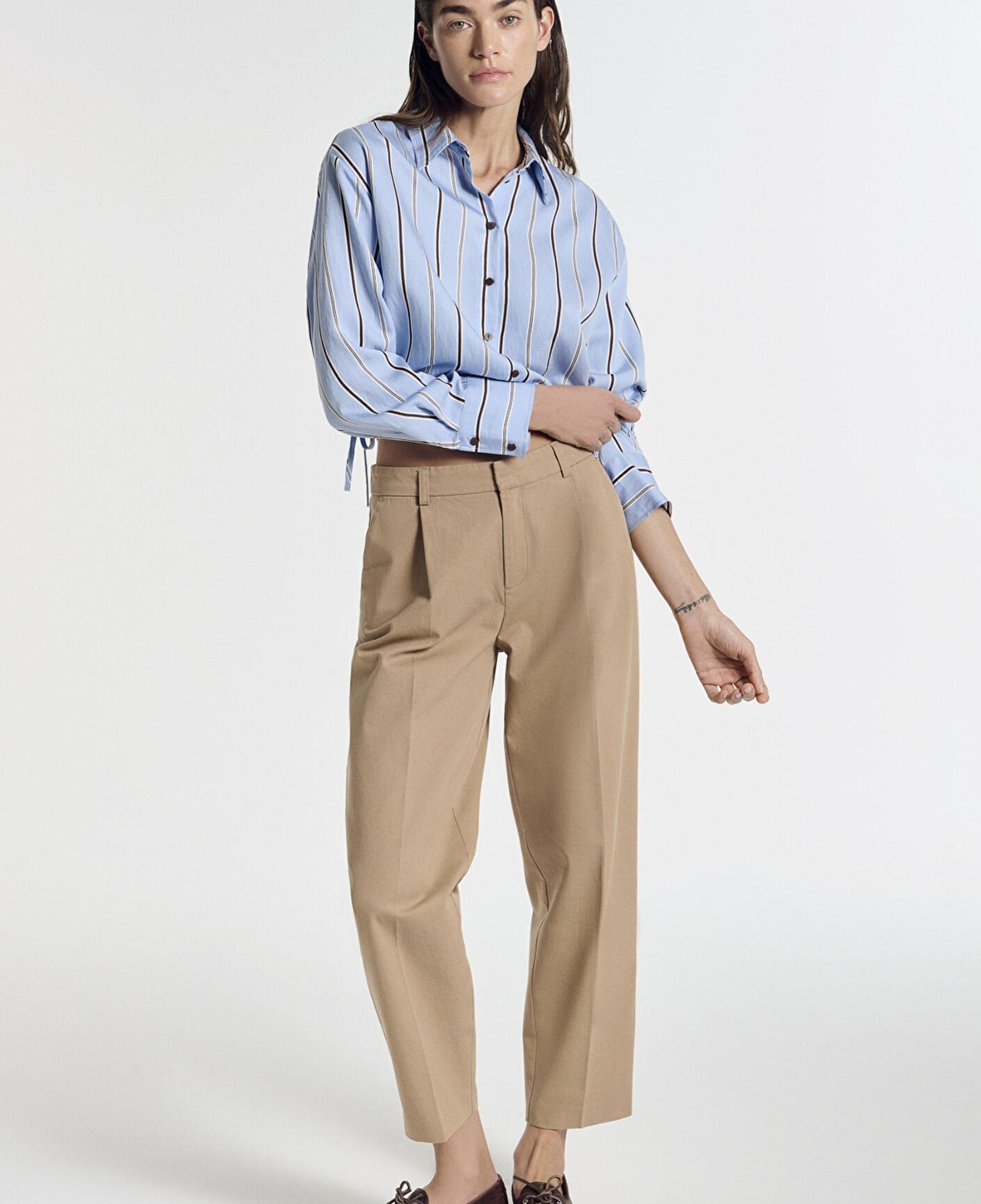 Mavi Bej Pilili Pantolon 1011147-70215