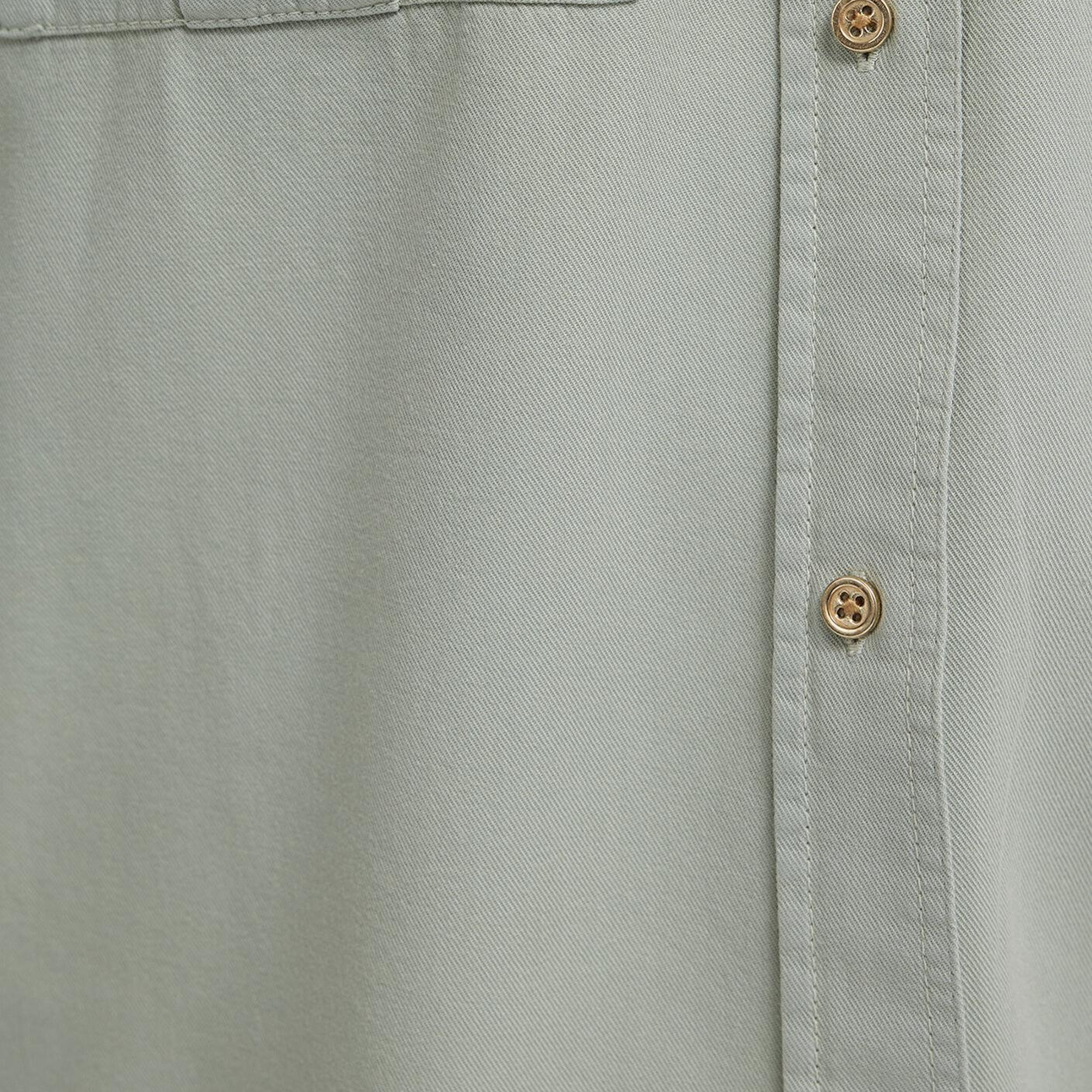 Mavi Düğme Detaylı Yeşil Gömlek Loose Fit / Bol Rahat Kesim 1211383-70113