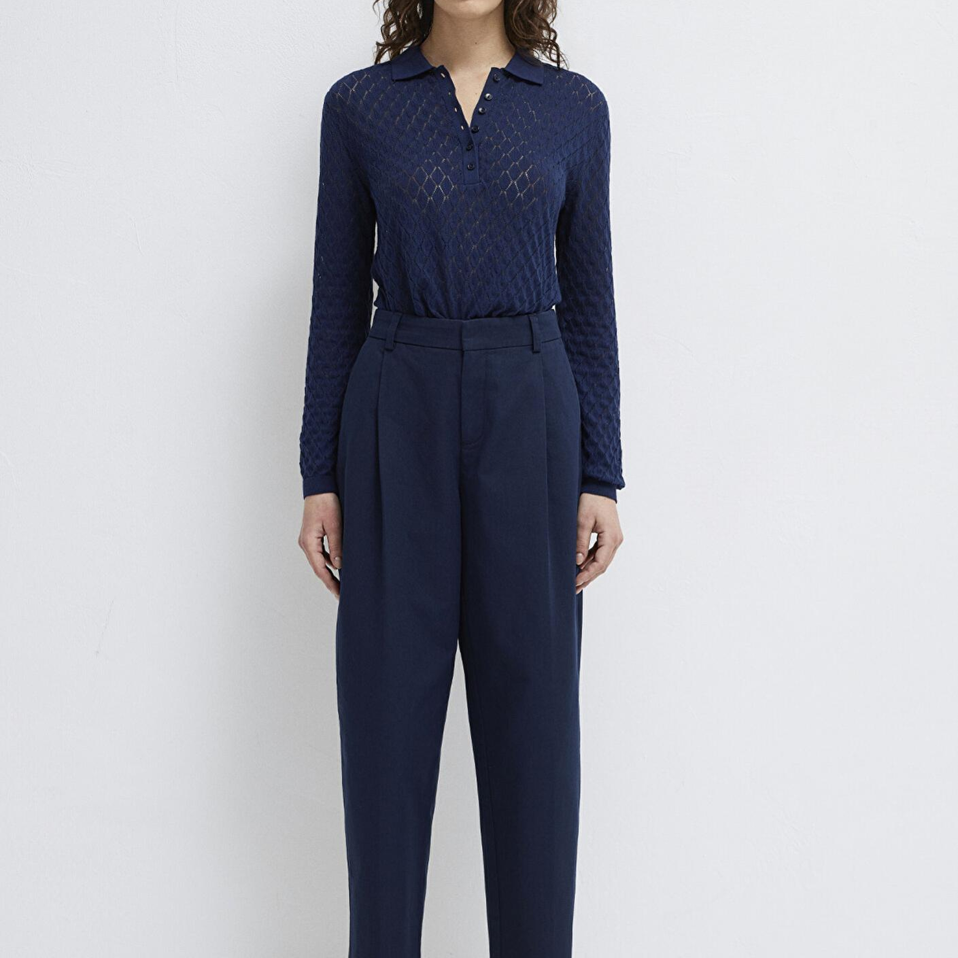 Mavi Lacivert Pilili Pantolon 1011147-82318