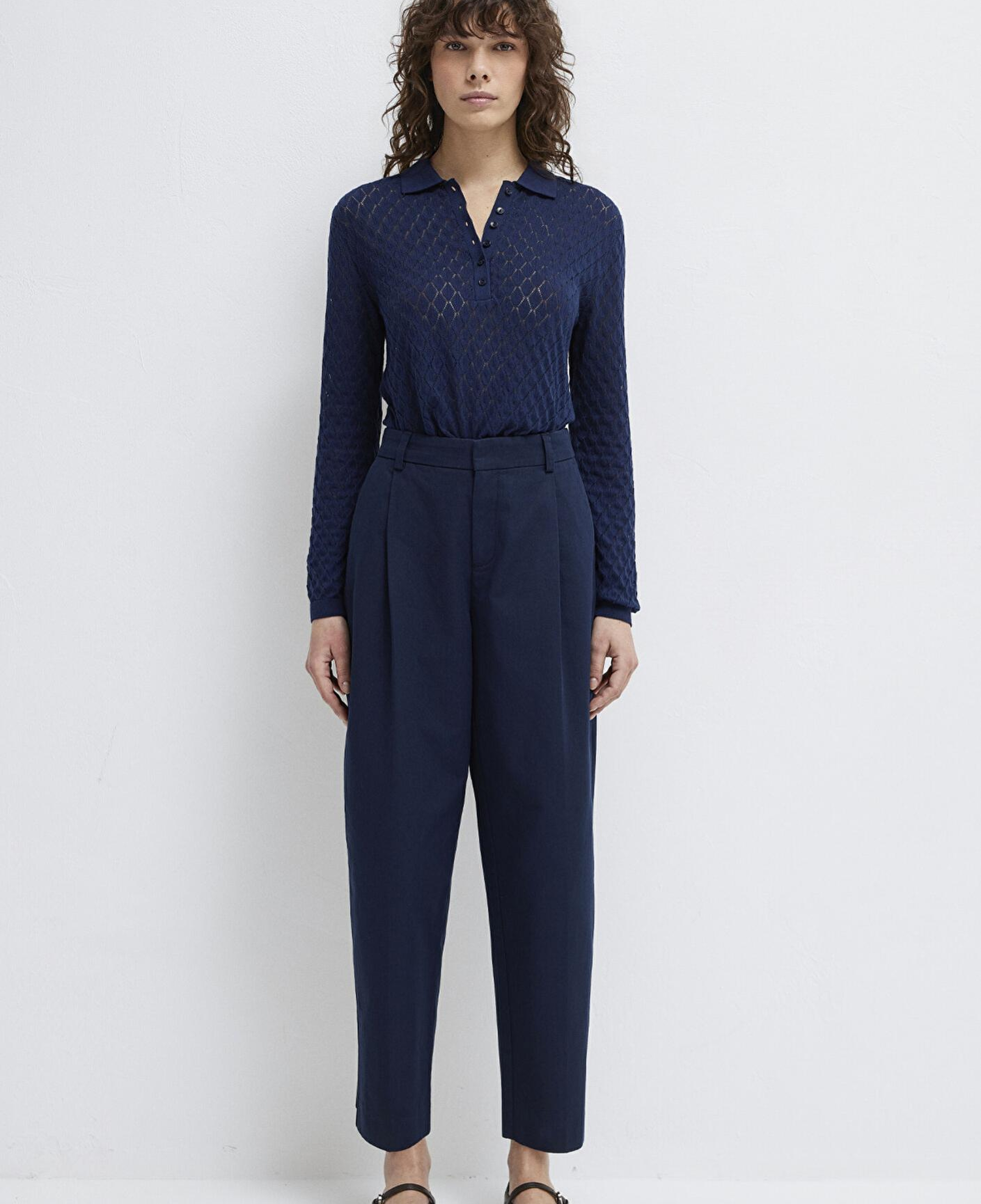 Mavi Lacivert Pilili Pantolon 1011147-82318