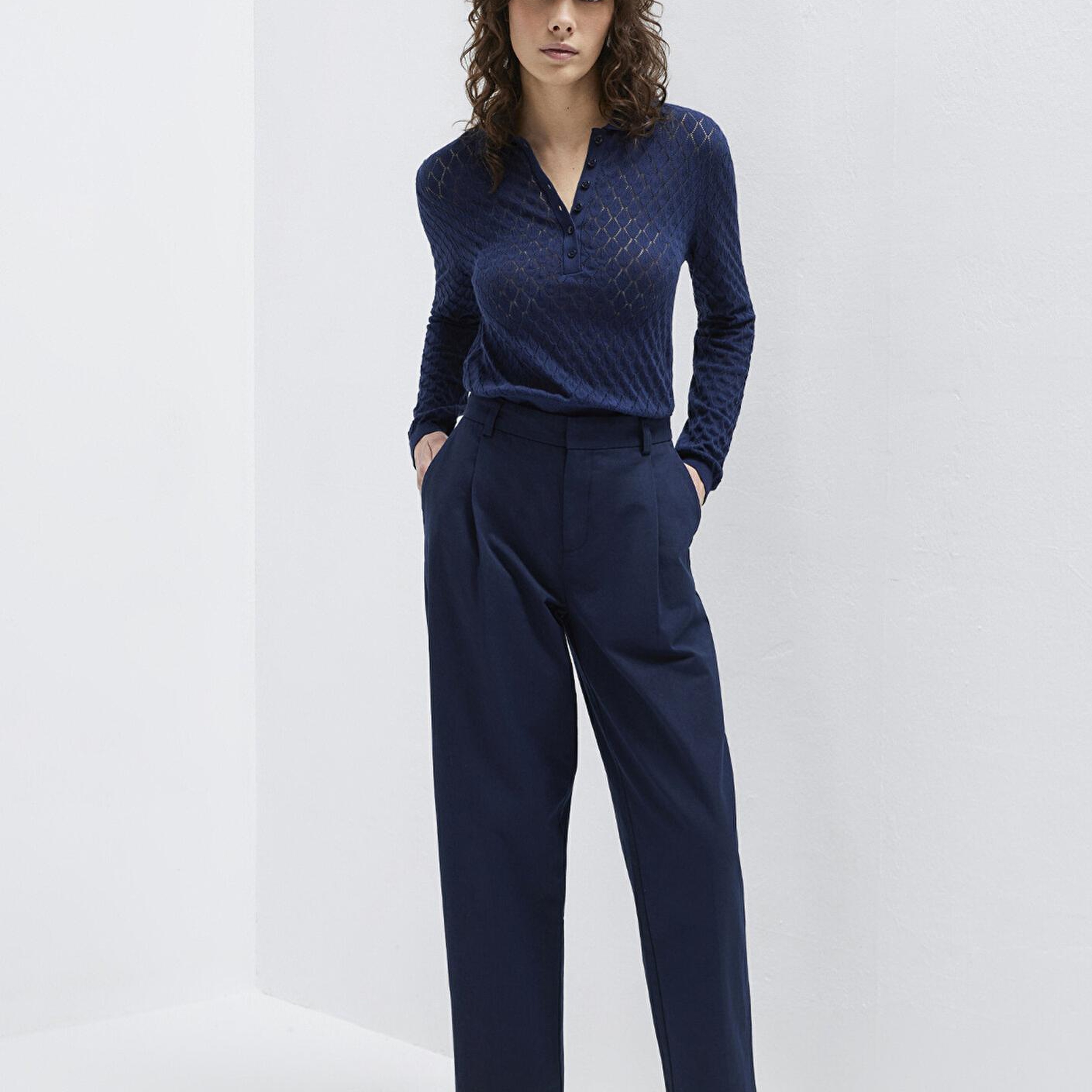 Mavi Lacivert Pilili Pantolon 1011147-82318