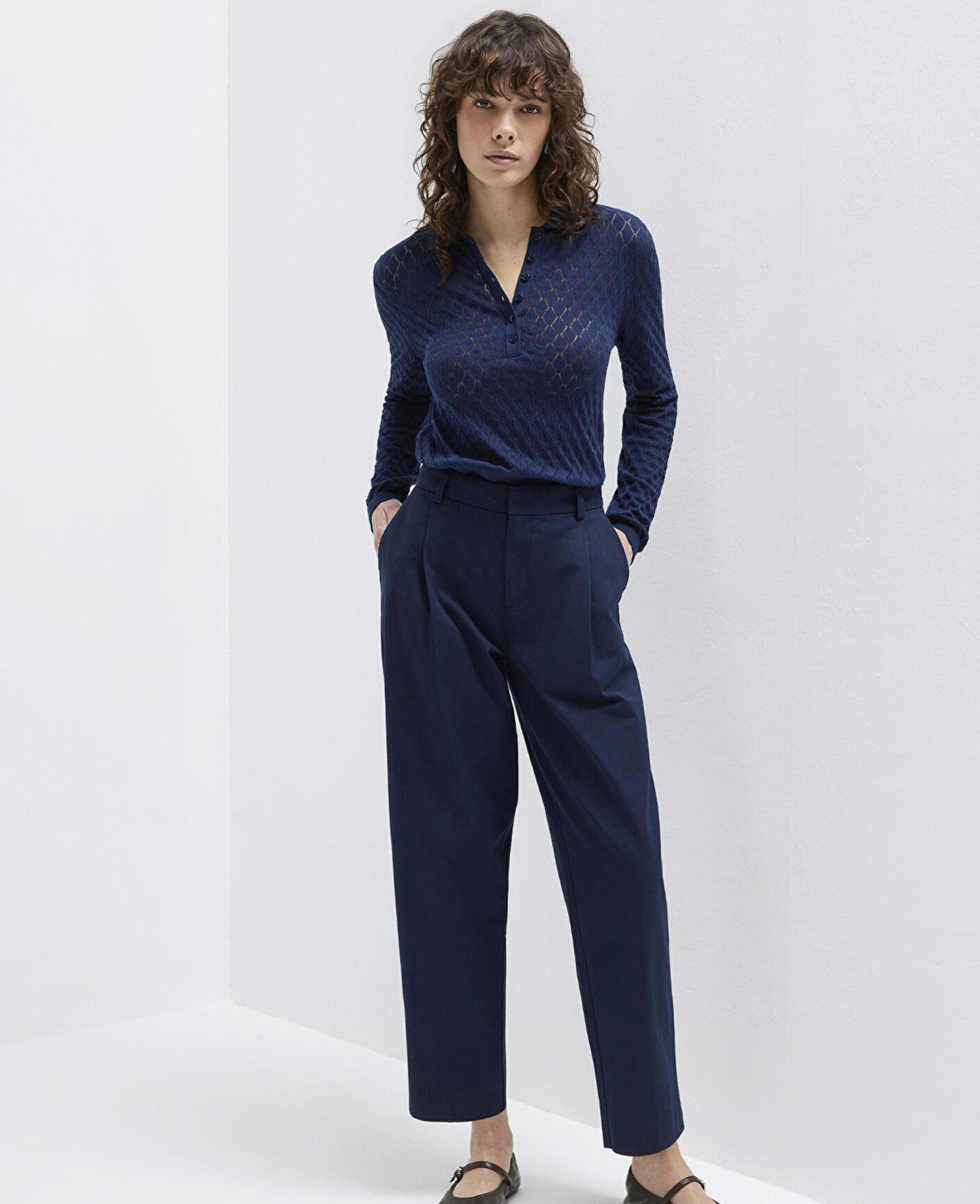 Mavi Lacivert Pilili Pantolon 1011147-82318