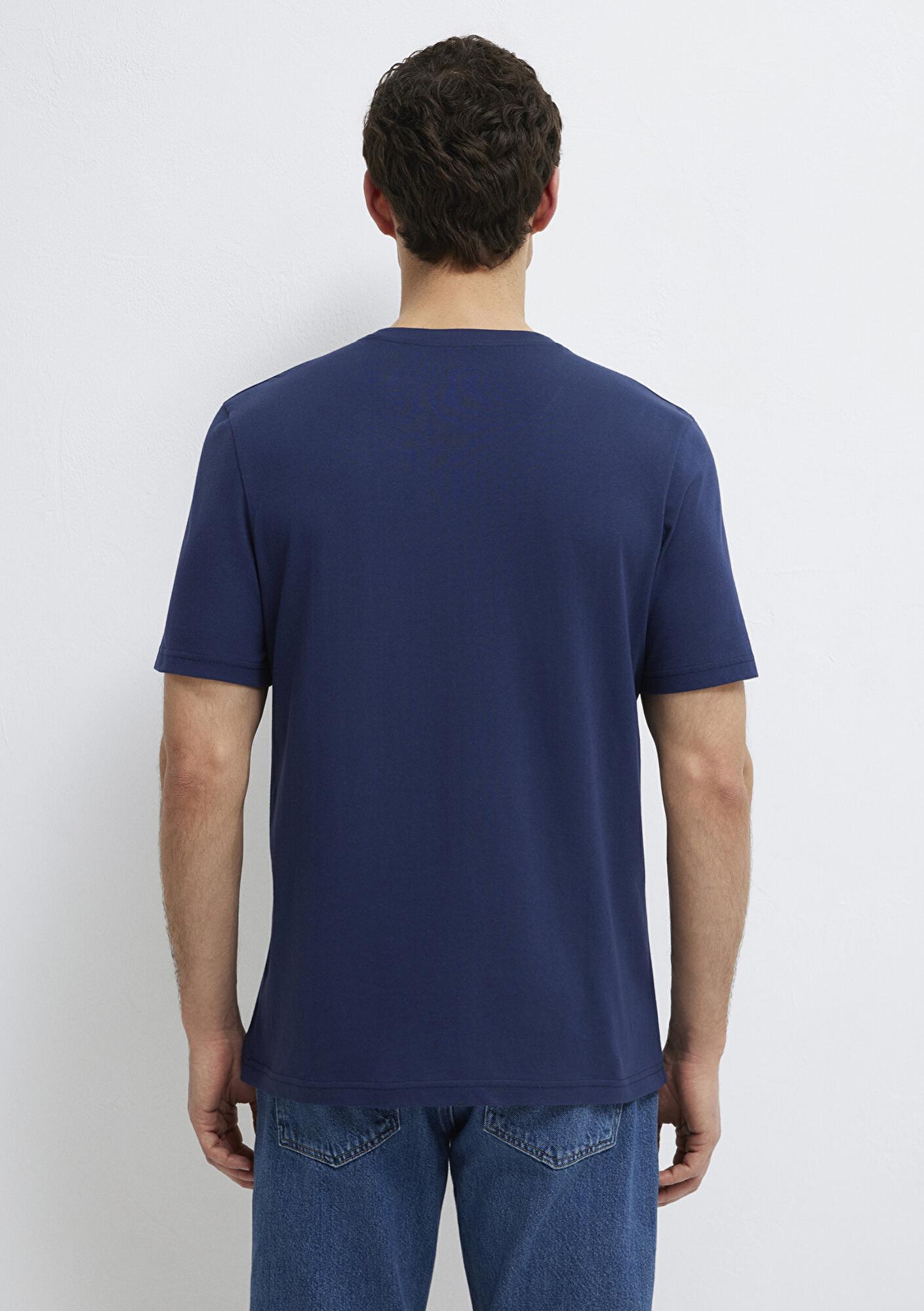 Mavi Mavi Logo Baskılı Lacivert Tişört Regular Fit / Normal Kesim 0613186-70758
