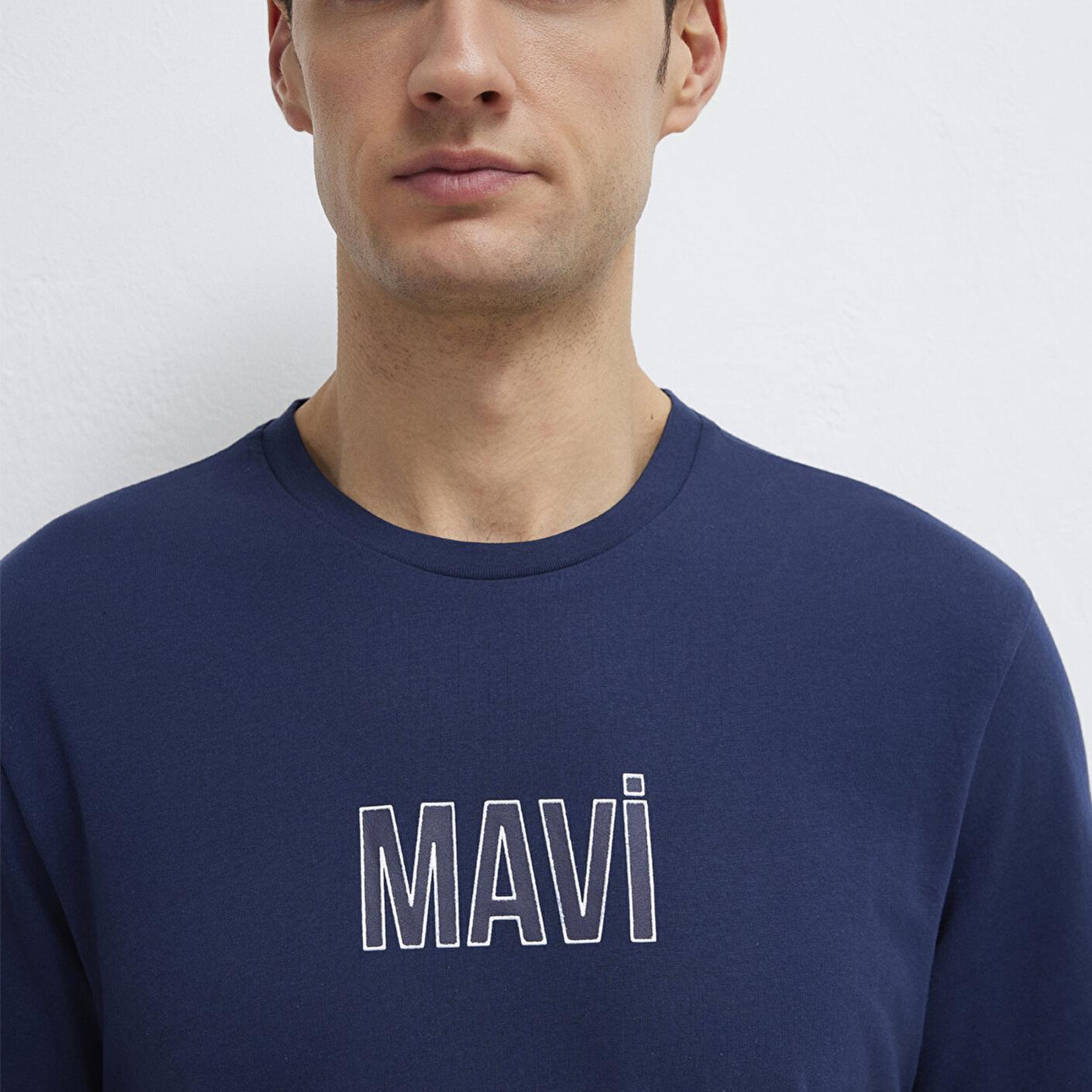 Mavi Mavi Logo Baskılı Lacivert Tişört Regular Fit / Normal Kesim 0613186-70758