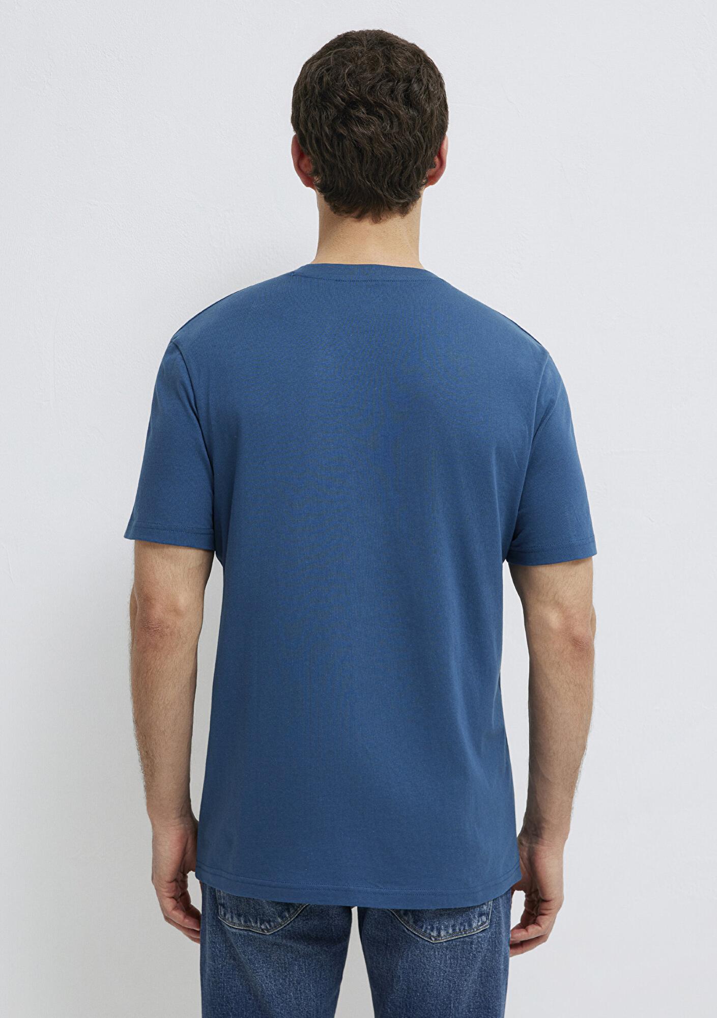 Mavi Mavi Logo Baskılı Mavi Tişört Regular Fit / Normal Kesim 0613186-70764