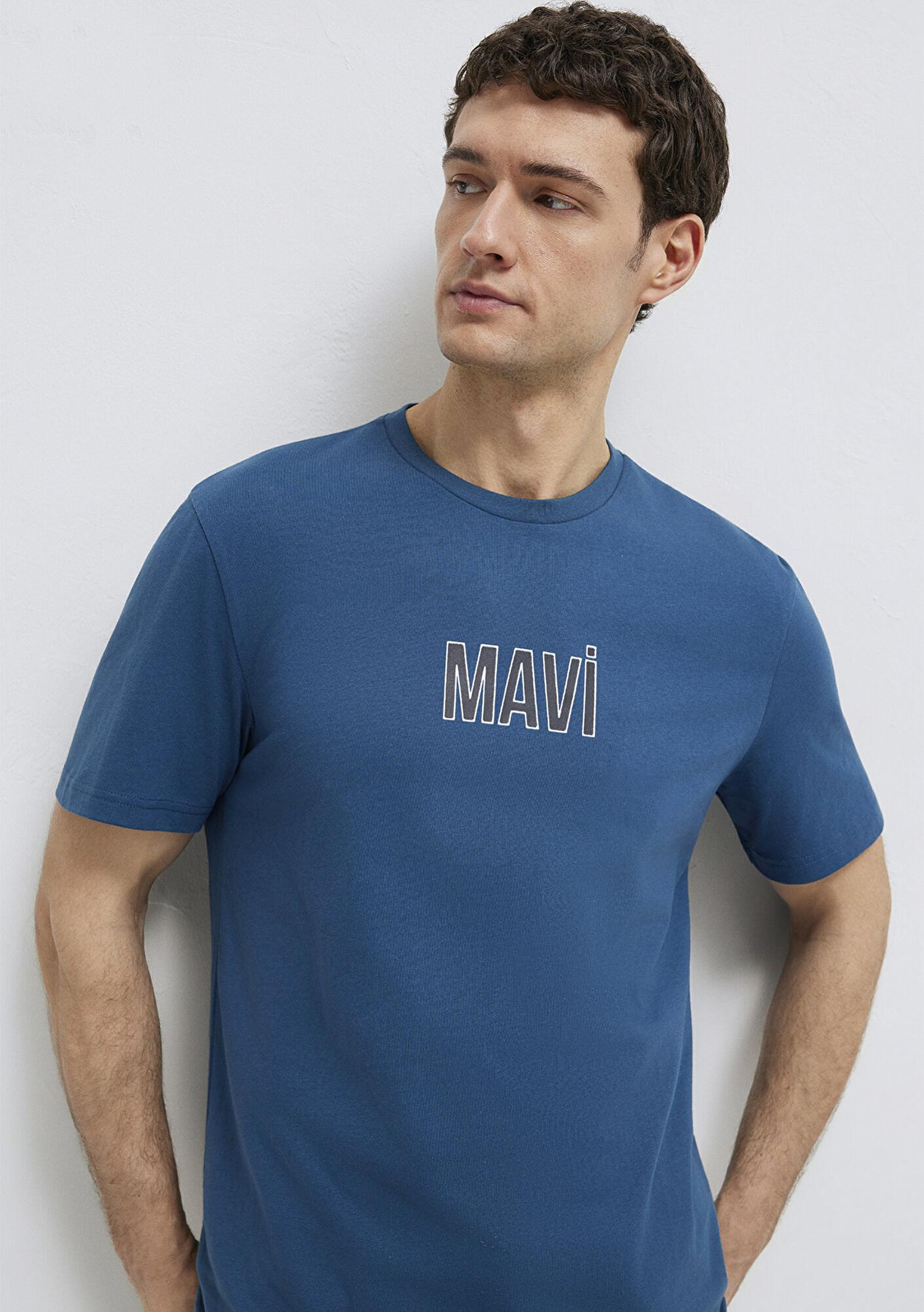 Mavi Mavi Logo Baskılı Mavi Tişört Regular Fit / Normal Kesim 0613186-70764