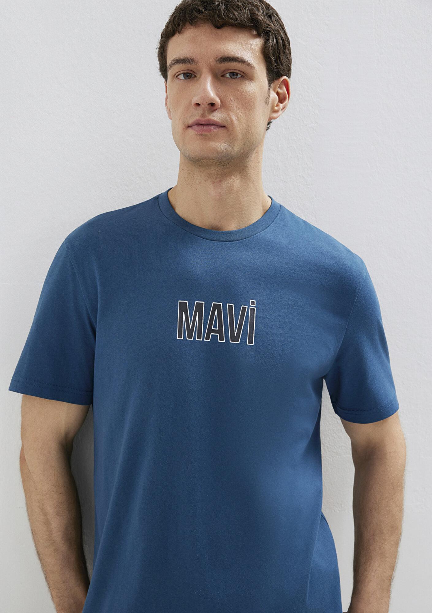 Mavi Mavi Logo Baskılı Mavi Tişört Regular Fit / Normal Kesim 0613186-70764