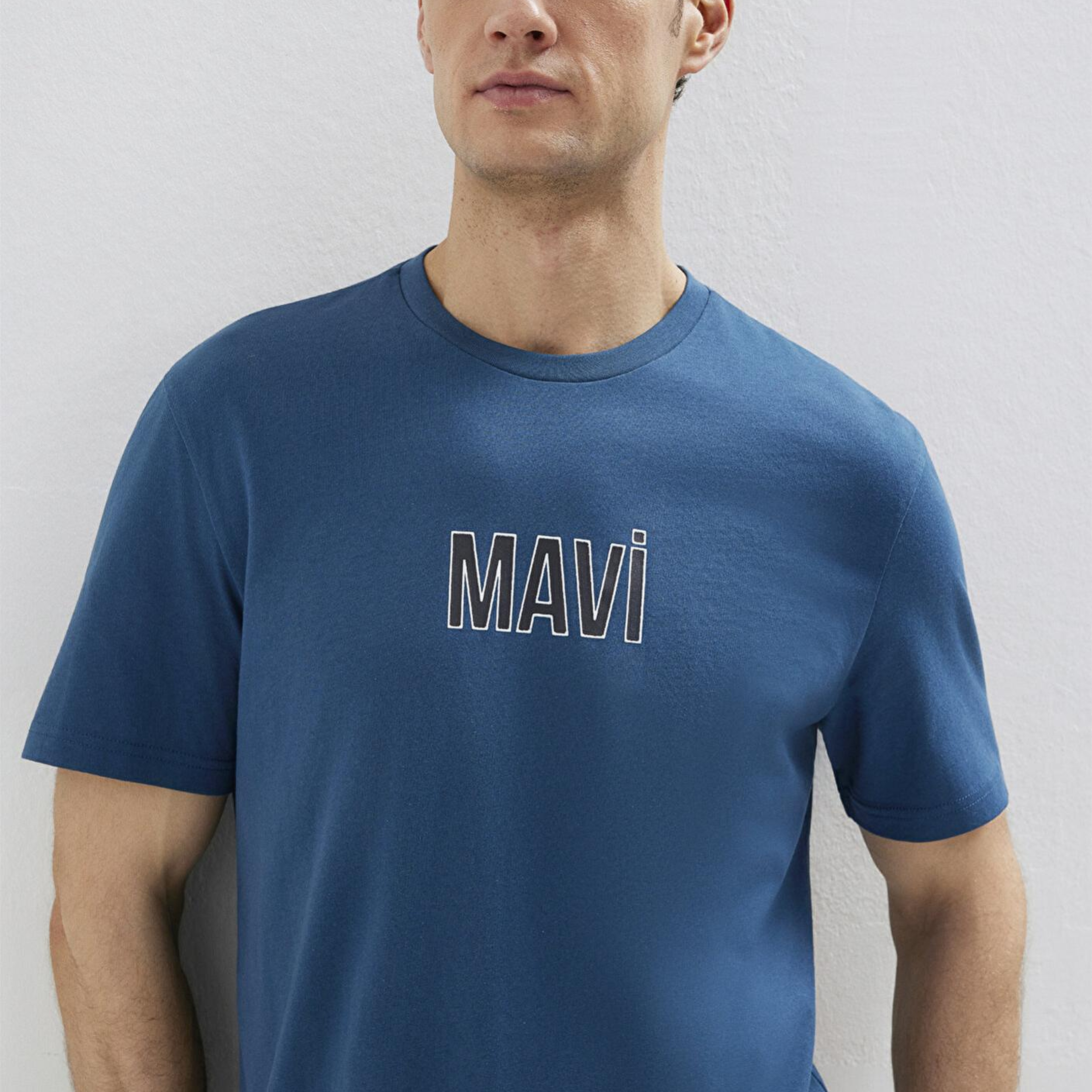 Mavi Mavi Logo Baskılı Mavi Tişört Regular Fit / Normal Kesim 0613186-70764