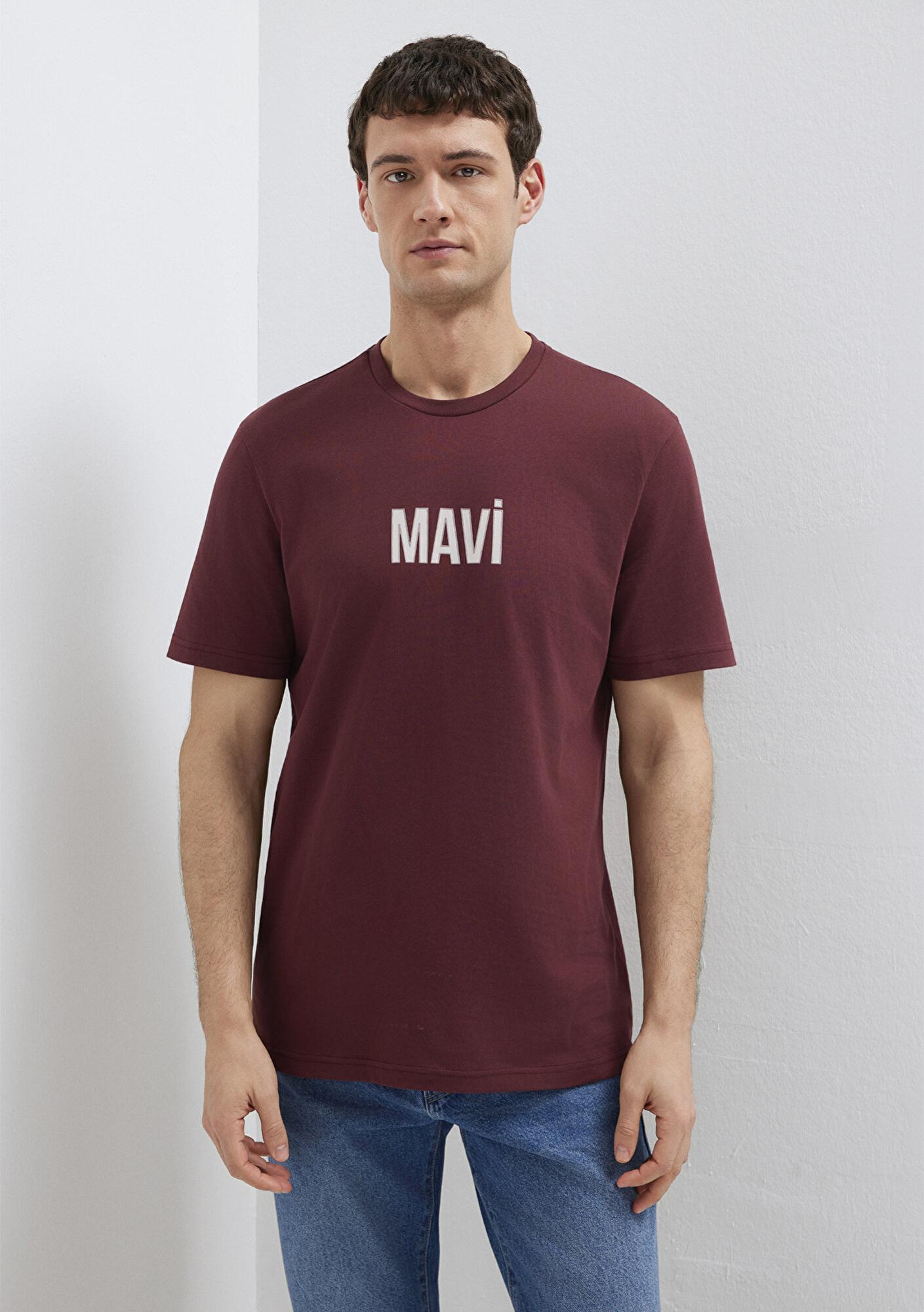 Mavi Mavi Logo Baskılı Bordo Tişört Regular Fit / Normal Kesim 0613186-70396