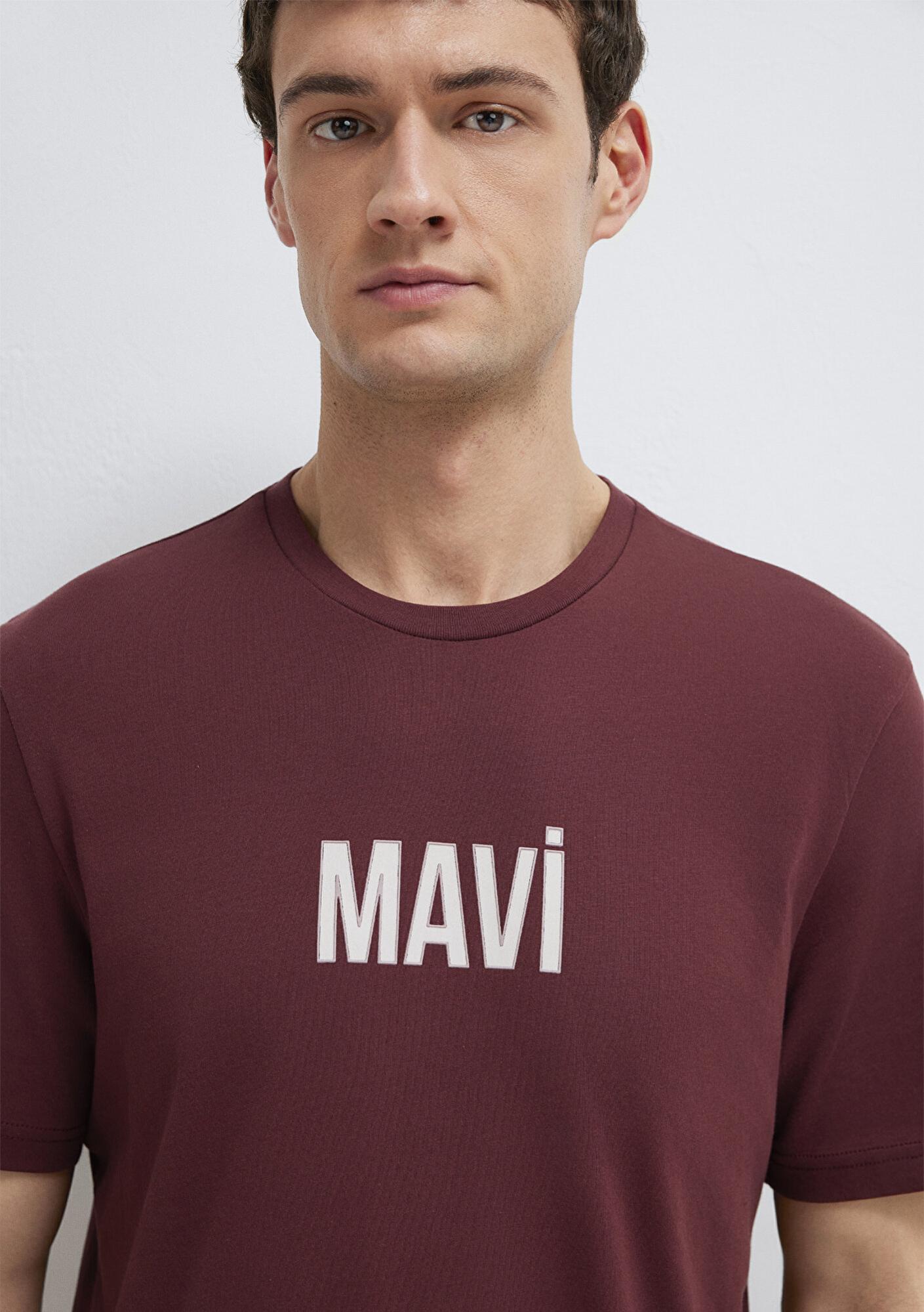 Mavi Mavi Logo Baskılı Bordo Tişört Regular Fit / Normal Kesim 0613186-70396