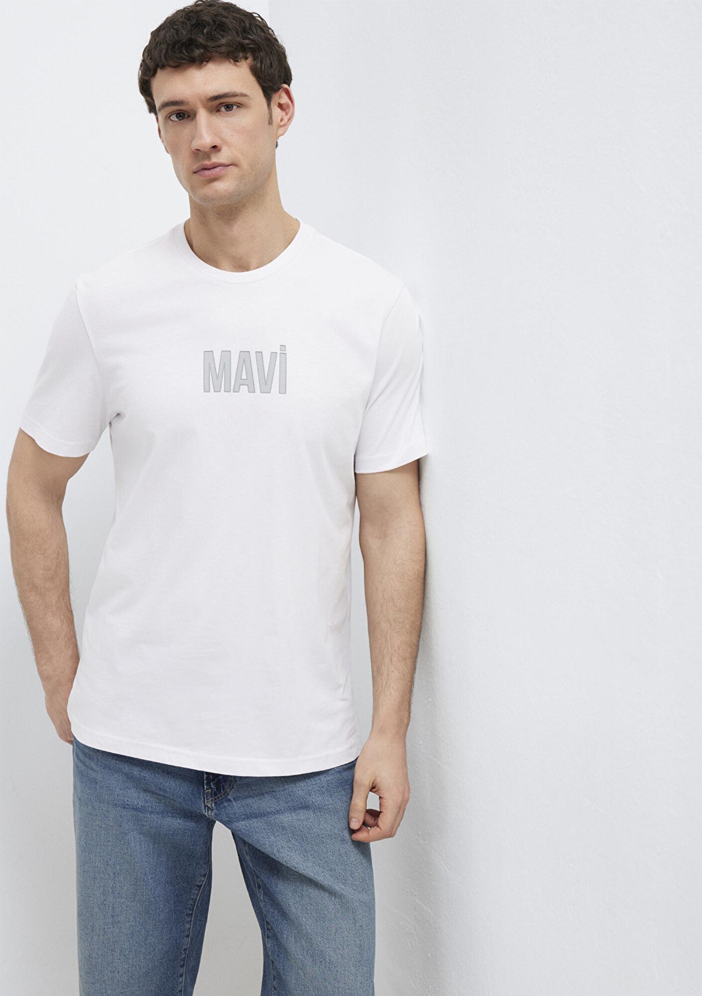Mavi Mavi Logo Baskılı Beyaz Tişört Regular Fit / Normal Kesim 0613186-620