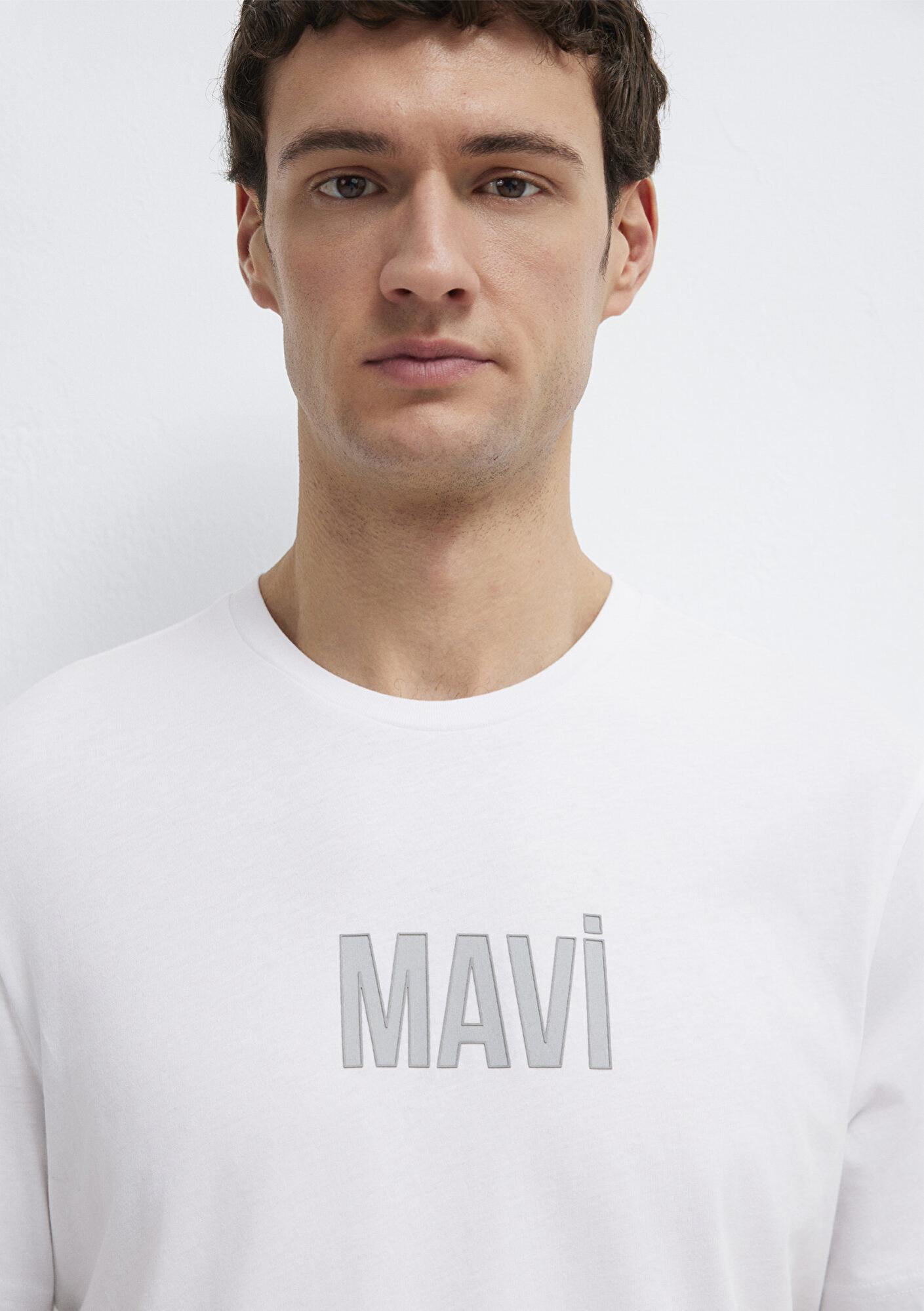 Mavi Mavi Logo Baskılı Beyaz Tişört Regular Fit / Normal Kesim 0613186-620