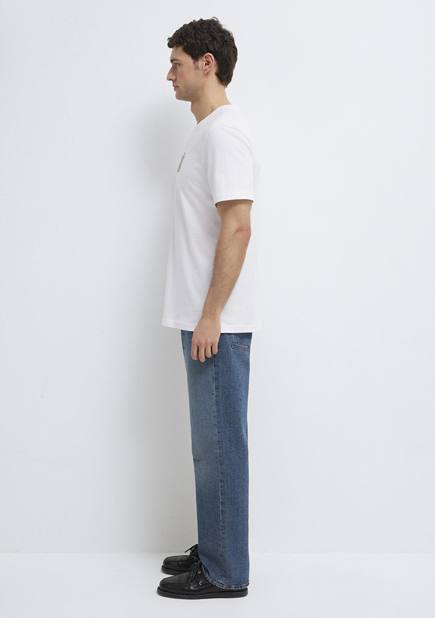 Mavi Mavi Logo Baskılı Beyaz Tişört Regular Fit / Normal Kesim 0613186-620